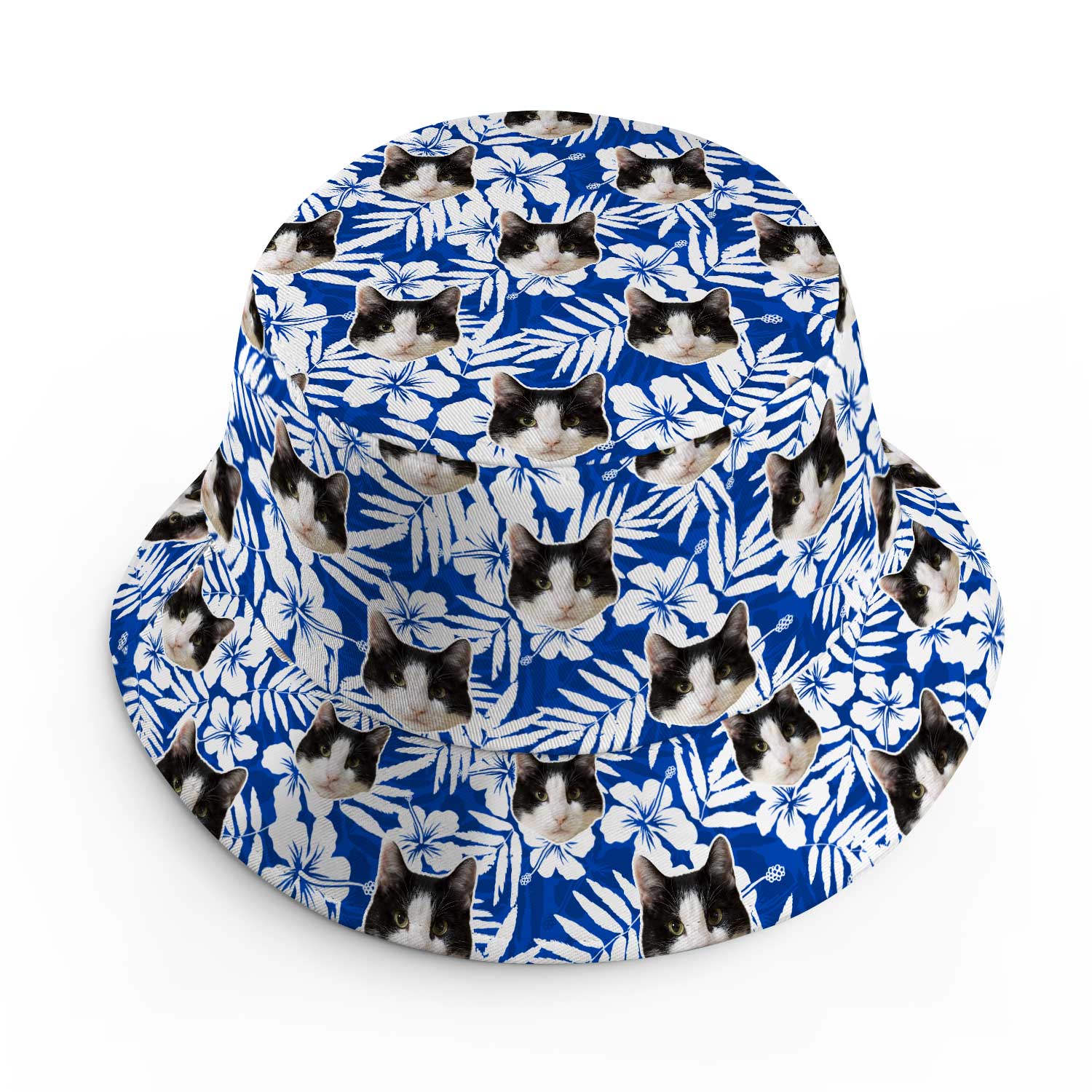 Hawaiian Blue Cat Faces Custom Bucket Hat