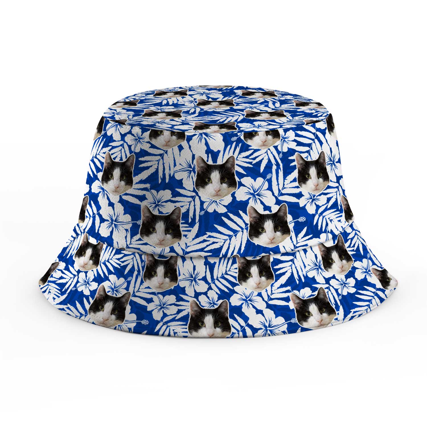 Hawaiian Blue Cat Faces Custom Bucket Hat