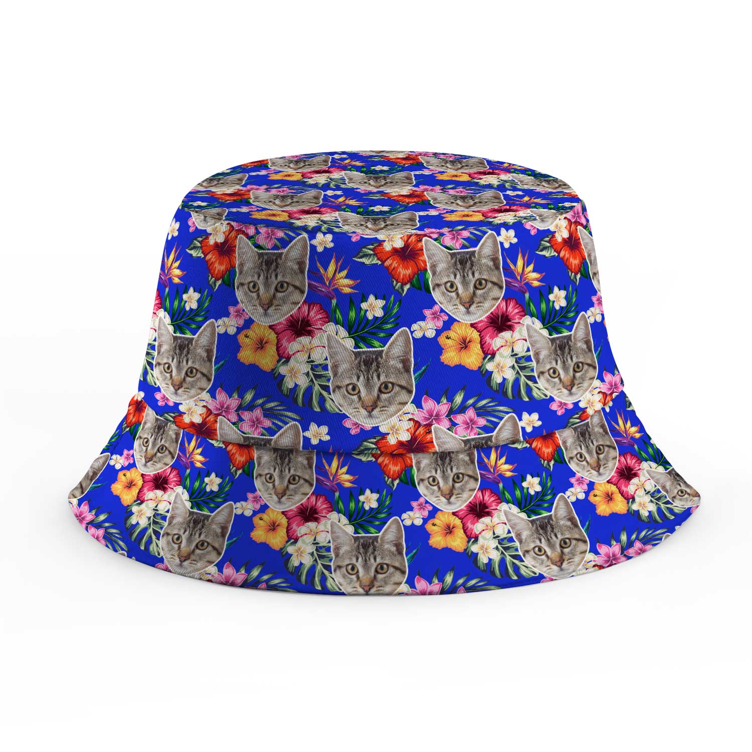 Tropical Hawaiian Cat Faces Custom Bucket Hat