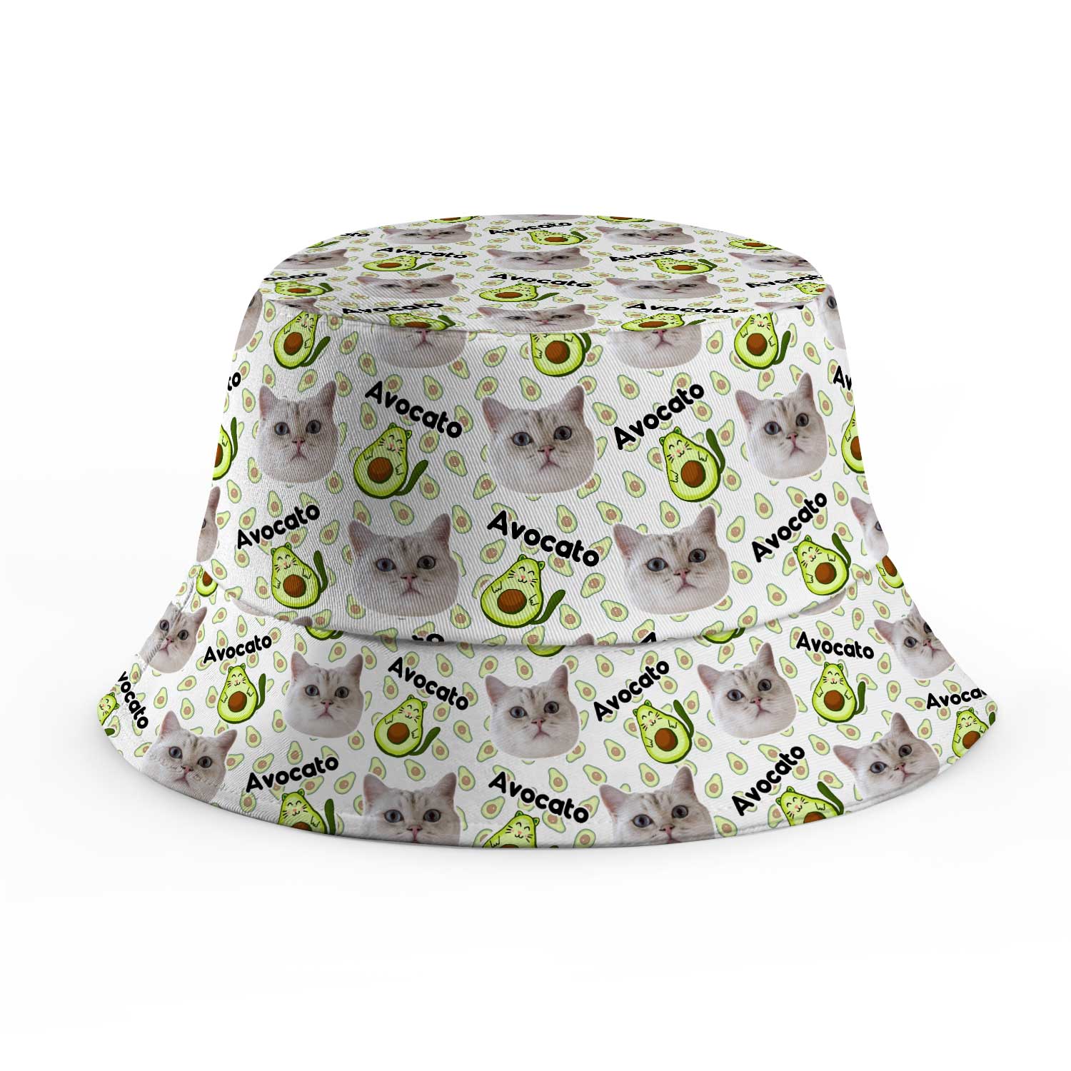 Avocato Funny Cat Faces Custom Bucket Hat