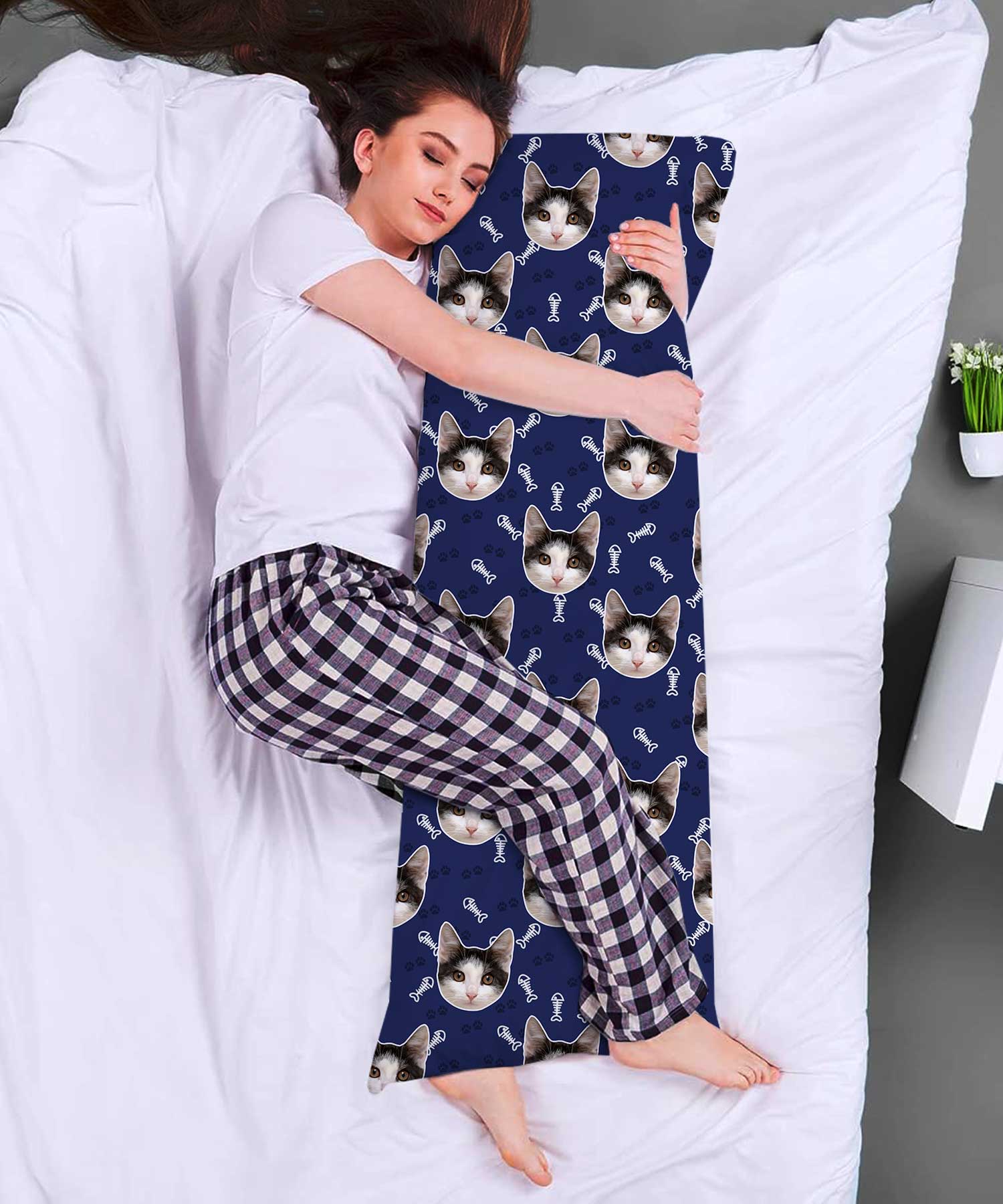 Paw Print Personalised Cat Body Pillow