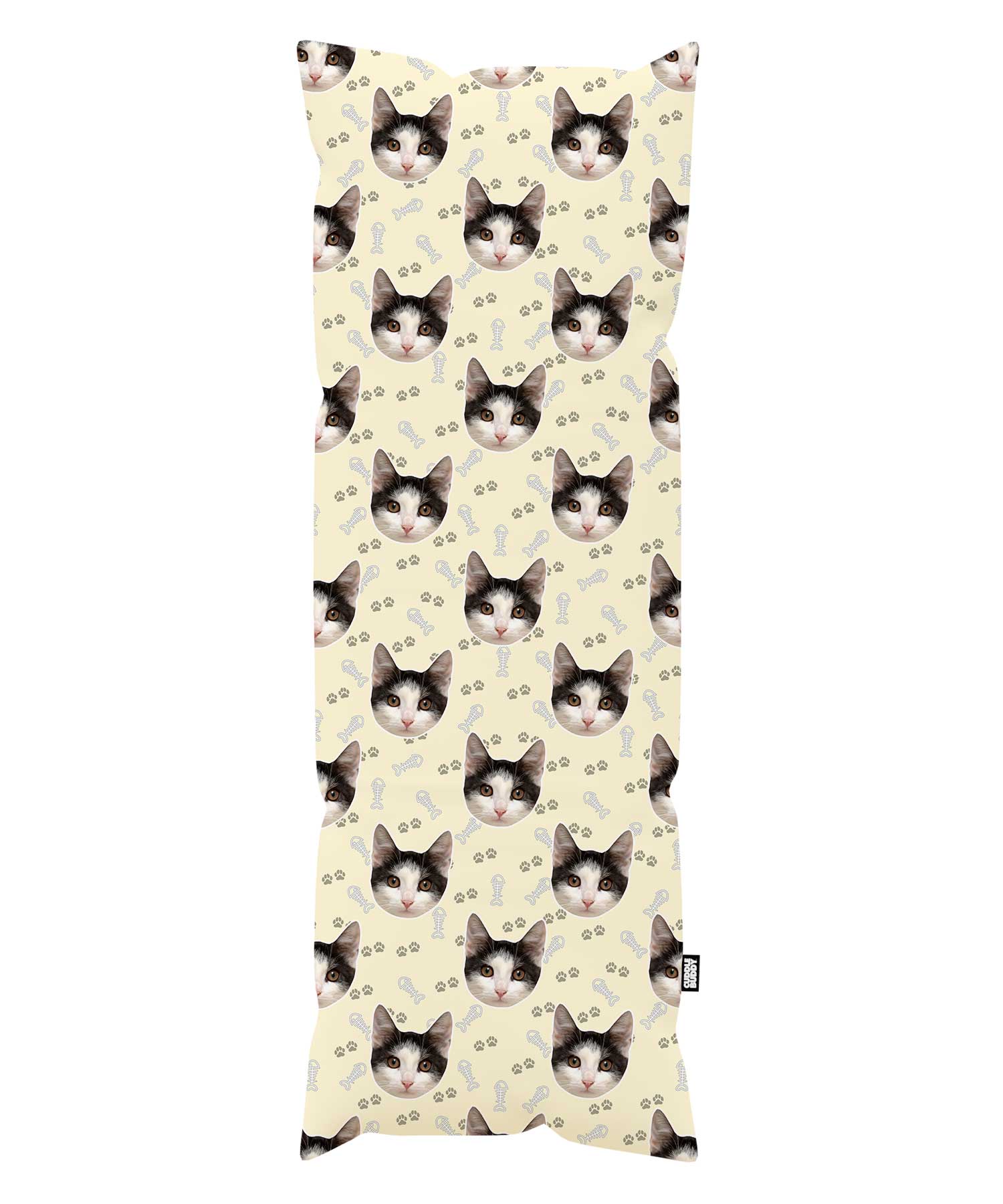 Paw Print Personalised Cat Body Pillow