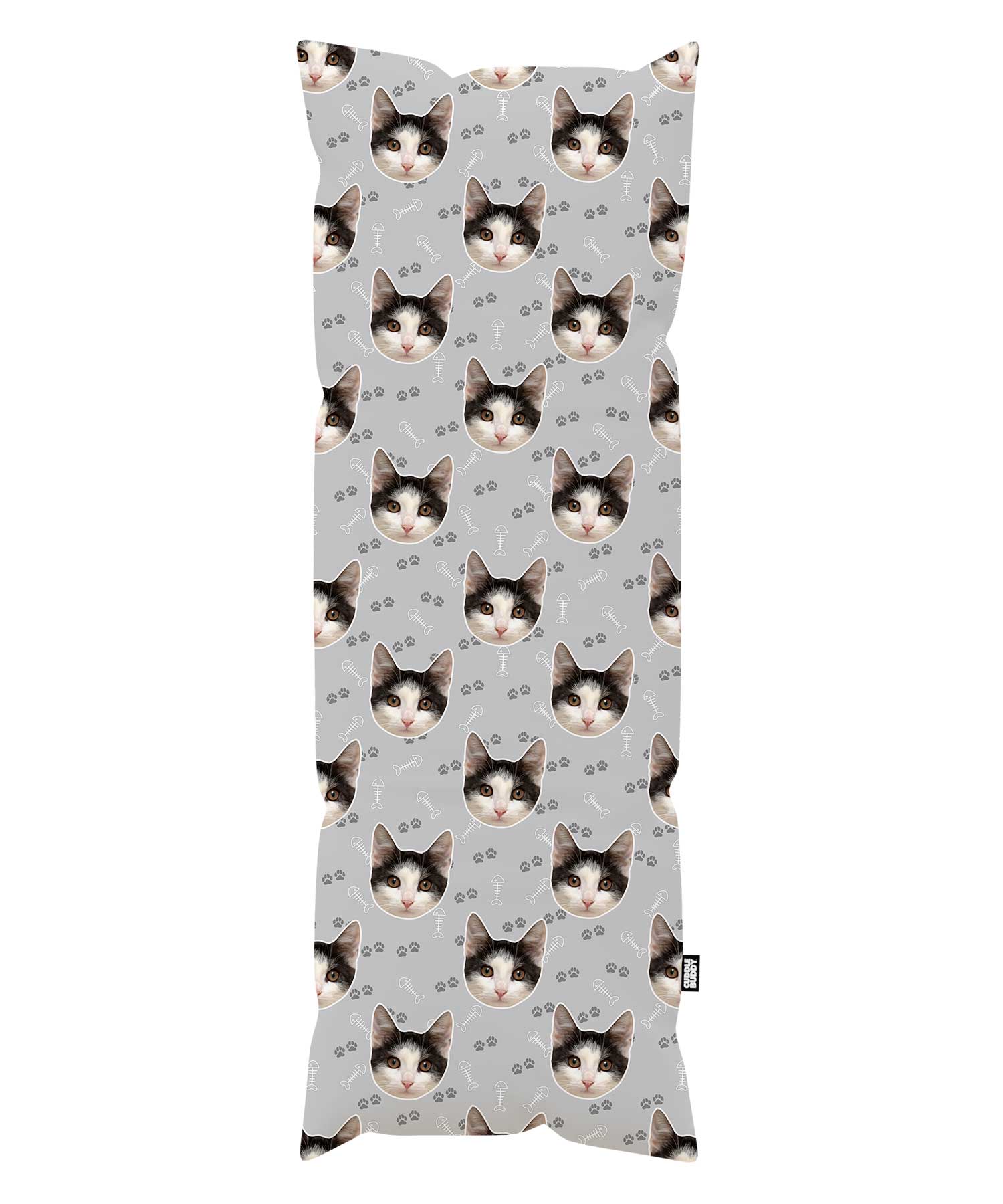 Paw Print Personalised Cat Body Pillow