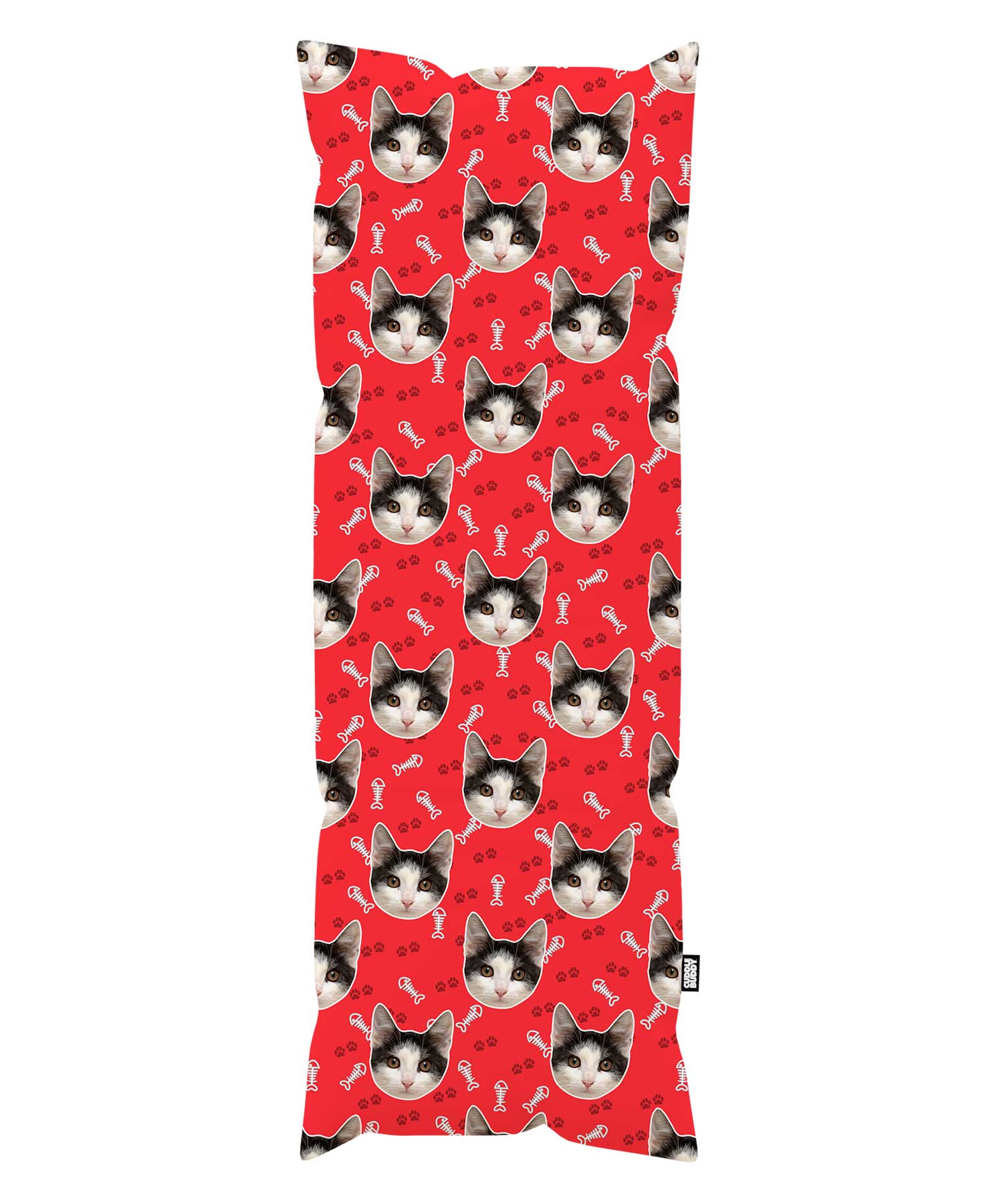 Paw Print Personalised Cat Body Pillow