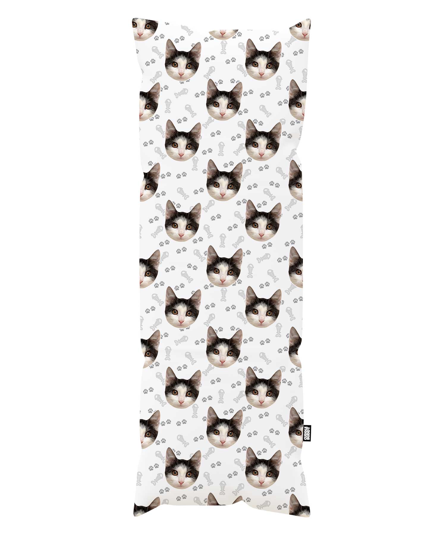 Paw Print Personalised Cat Body Pillow