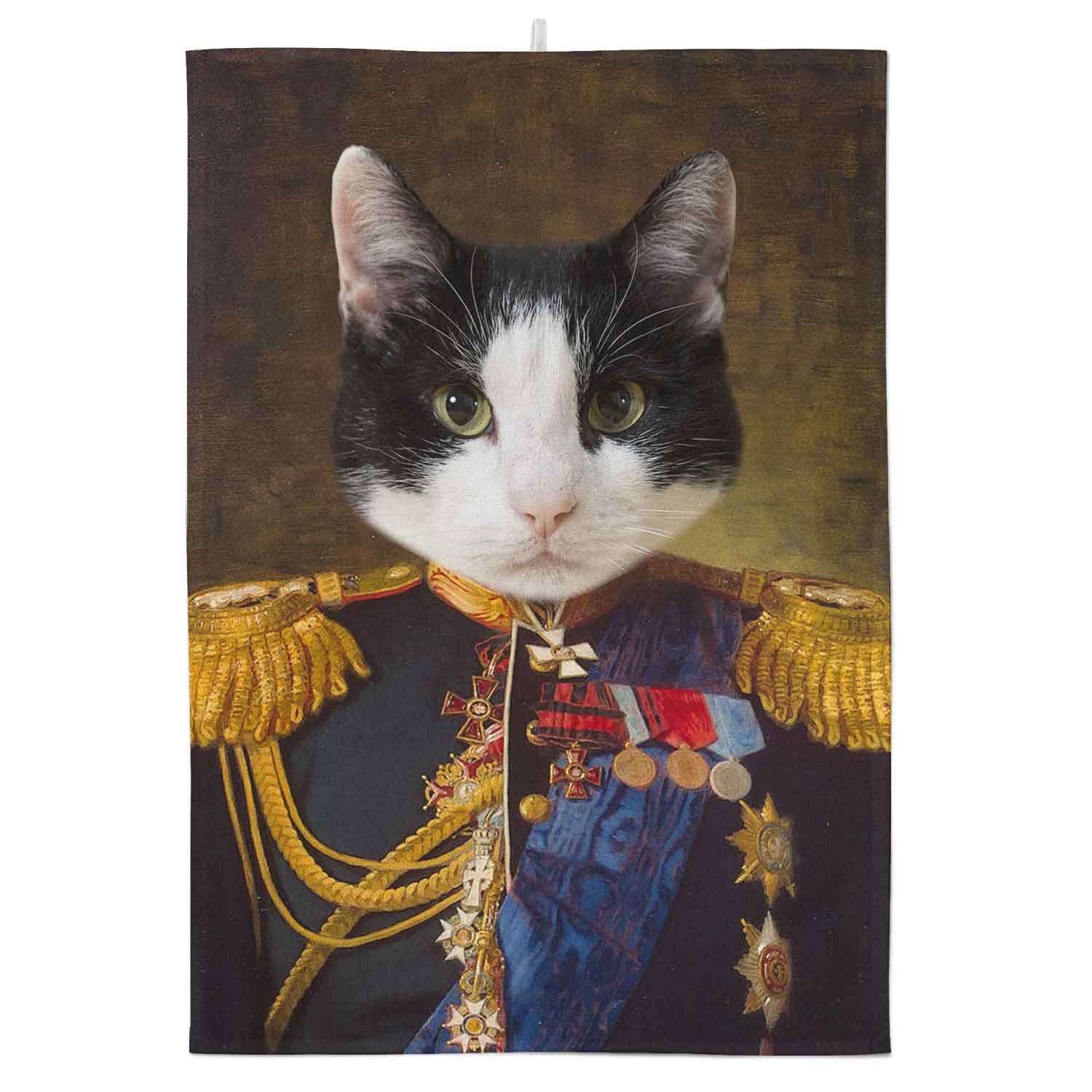 Cat Admiral Personalised Tea Towel