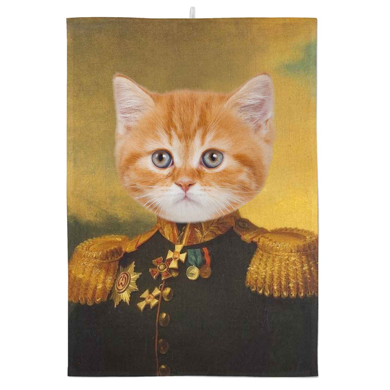 Cat General Personalised Tea Towel