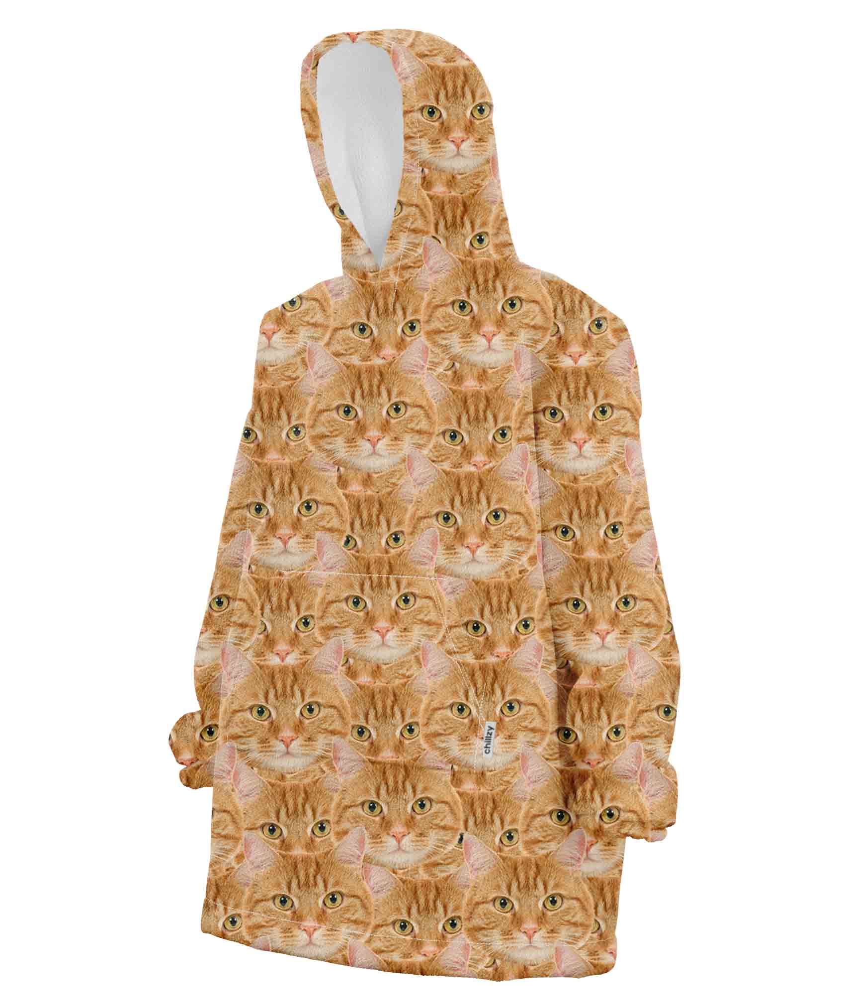 Your Cat Face Mash Personalised Hoodie Blanket