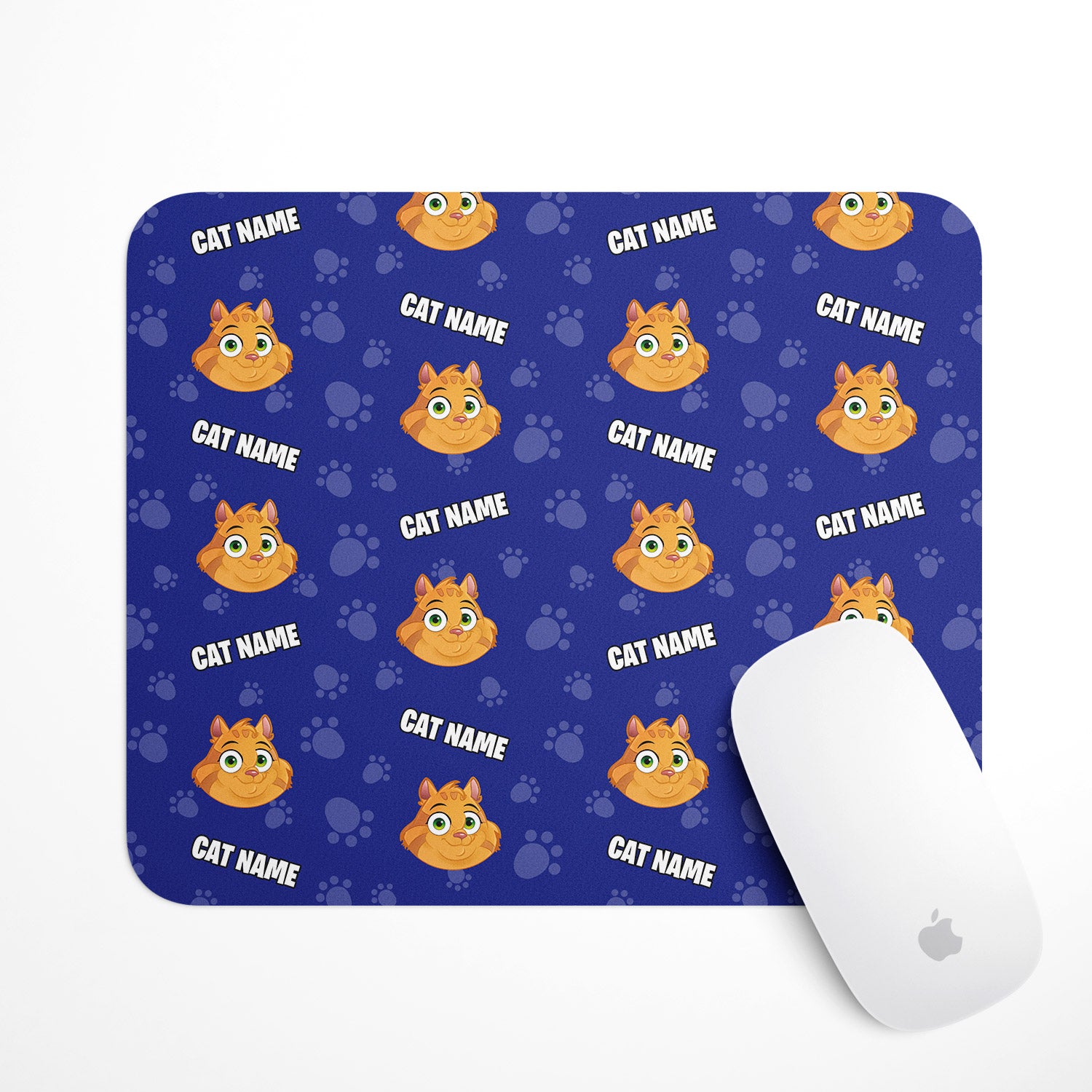 Your Cartoon Cat Personalised Mouse Mat
