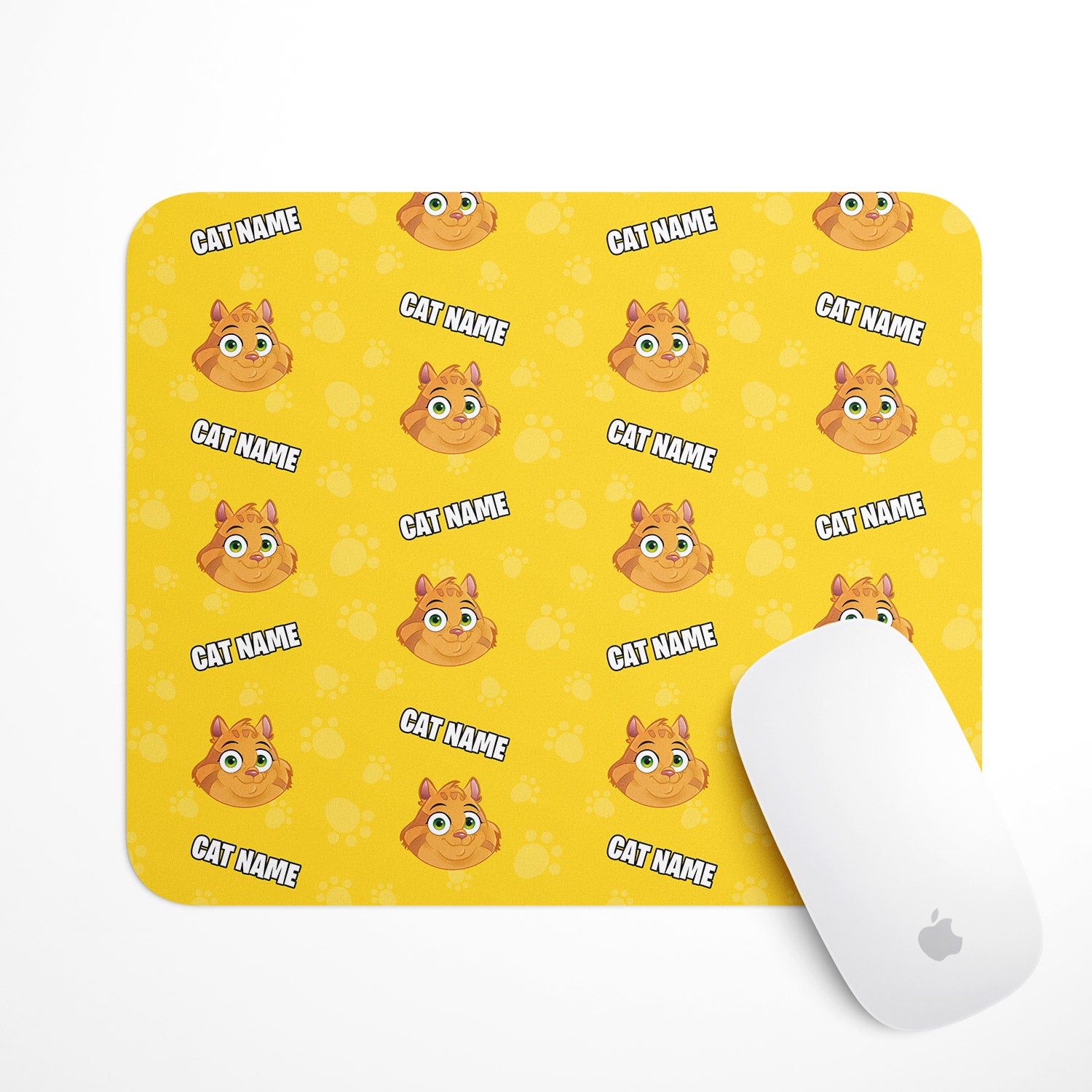 Your Cartoon Cat Personalised Mouse Mat