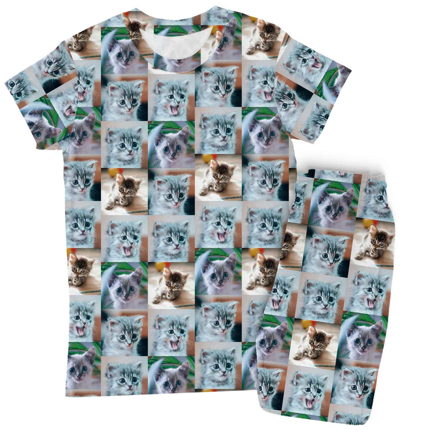 Women's Cat Photo Collage Pyjamas - Trouser Set