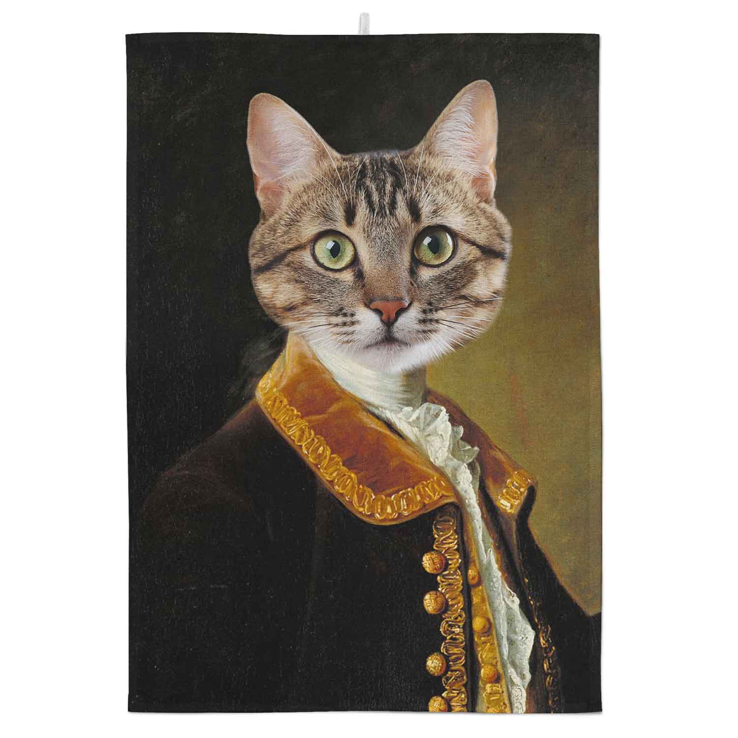 Cat Royal Guy Personalised Tea Towel