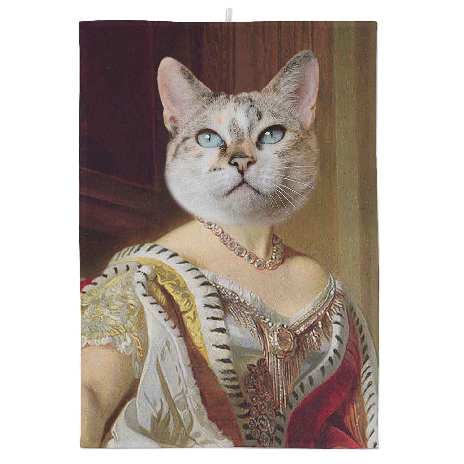 Cat Royal Lady Personalised Tea Towel