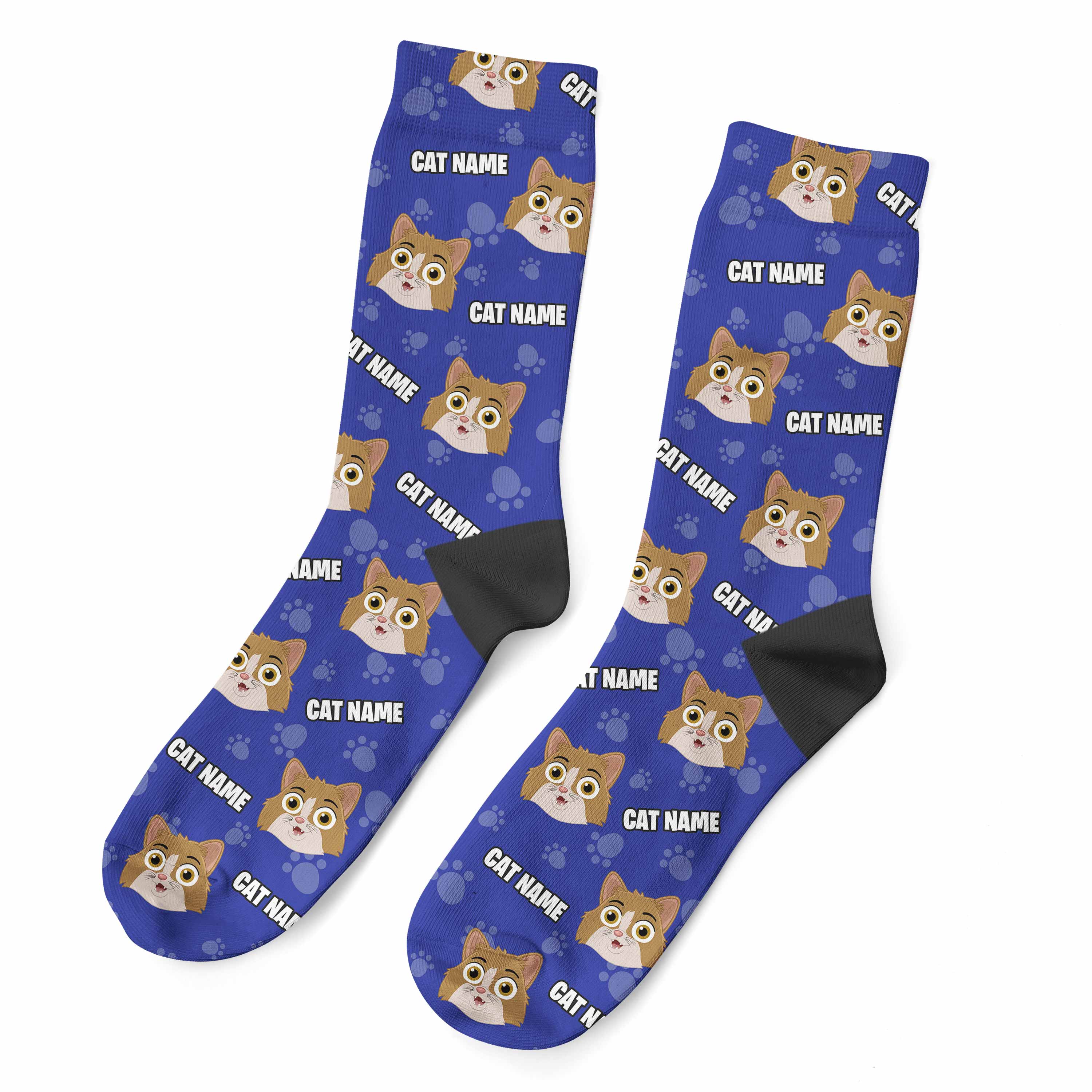 Your Cartoon Cat Personalised Socks