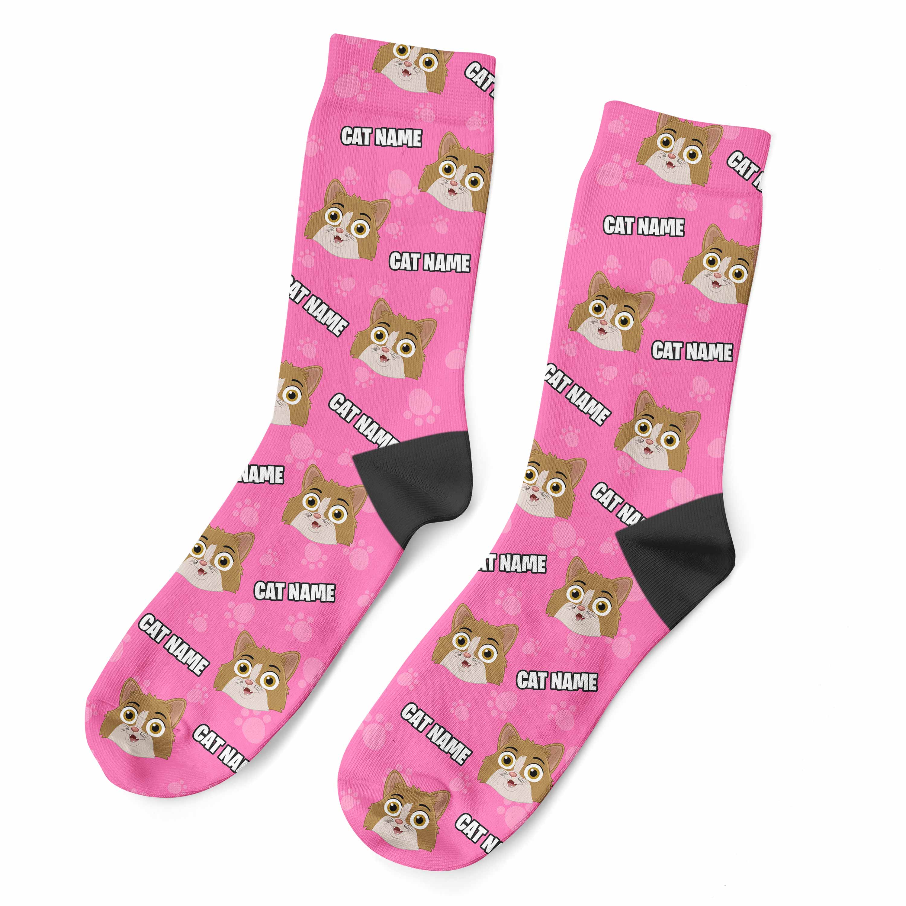 Your Cartoon Cat Personalised Socks