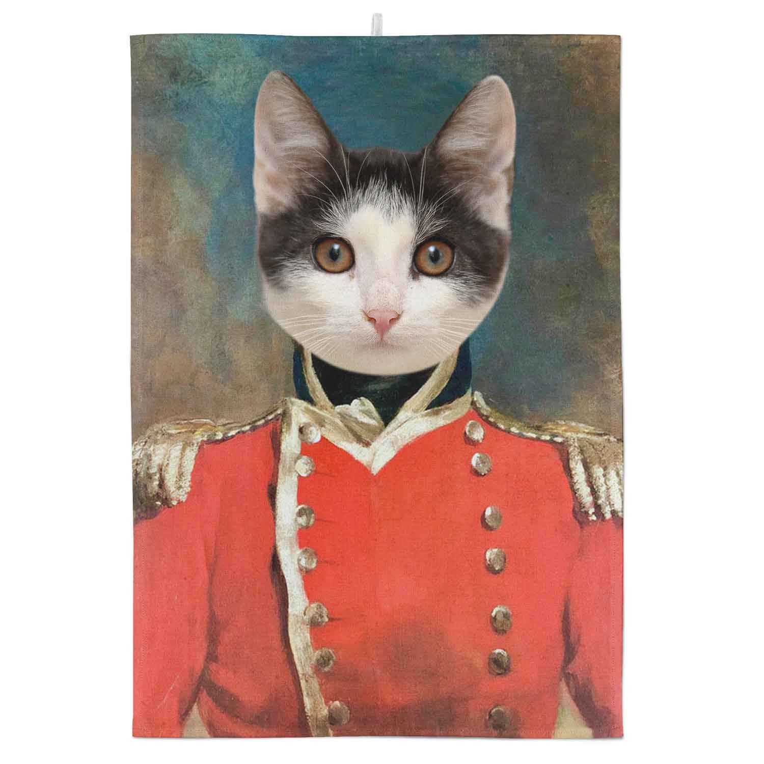 Cat Soldier Personalised Tea Towel