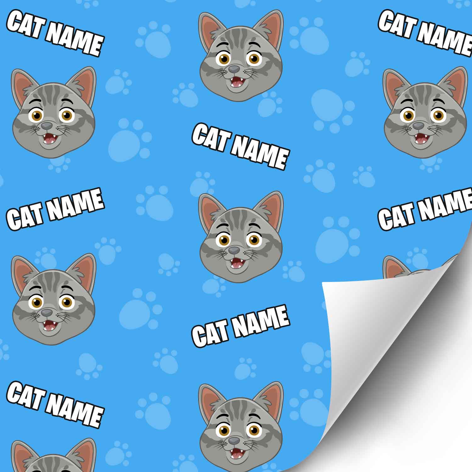 Your Cat Cartoon Personalised Wrapping Paper