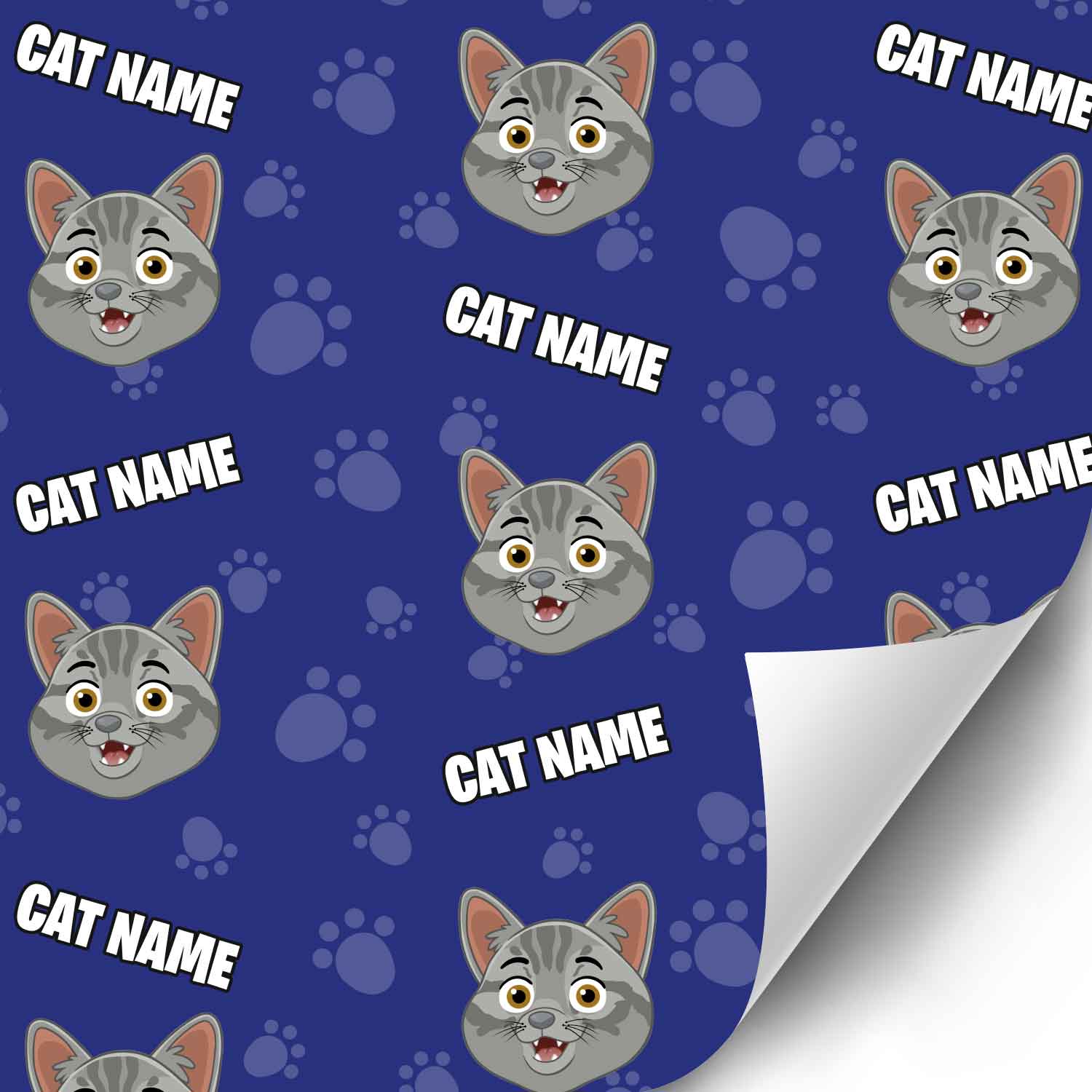 Your Cat Cartoon Personalised Wrapping Paper