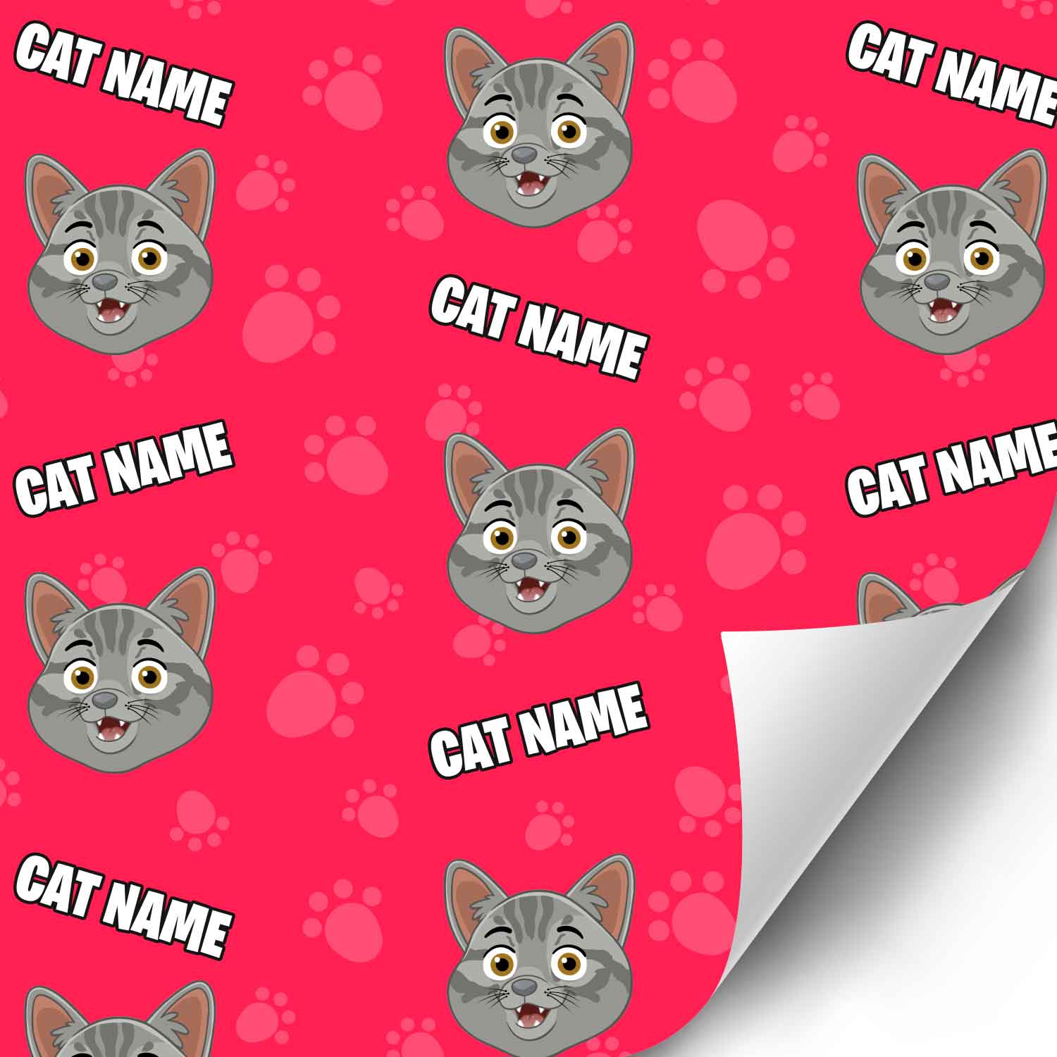 Your Cat Cartoon Personalised Wrapping Paper