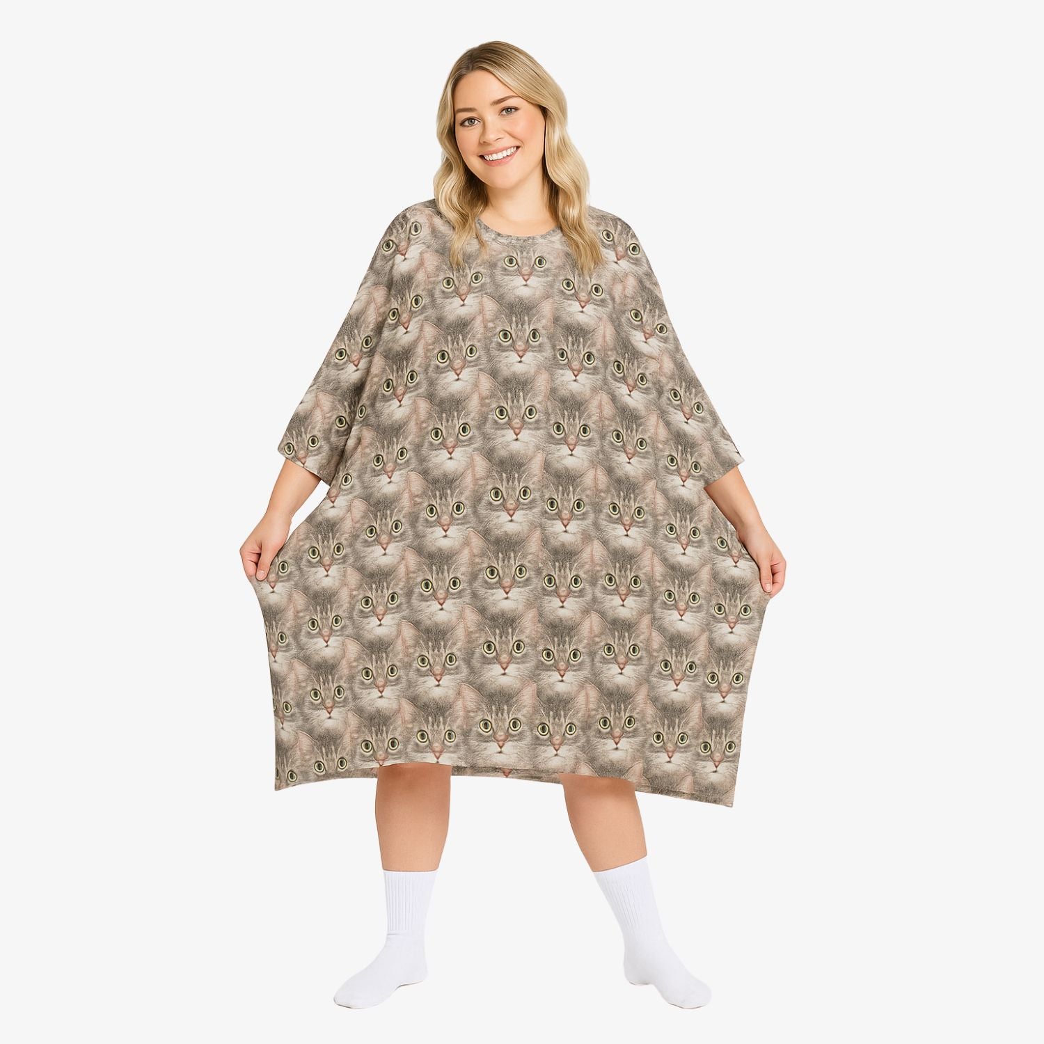 Cat Face Mash Custom Sleep Tee