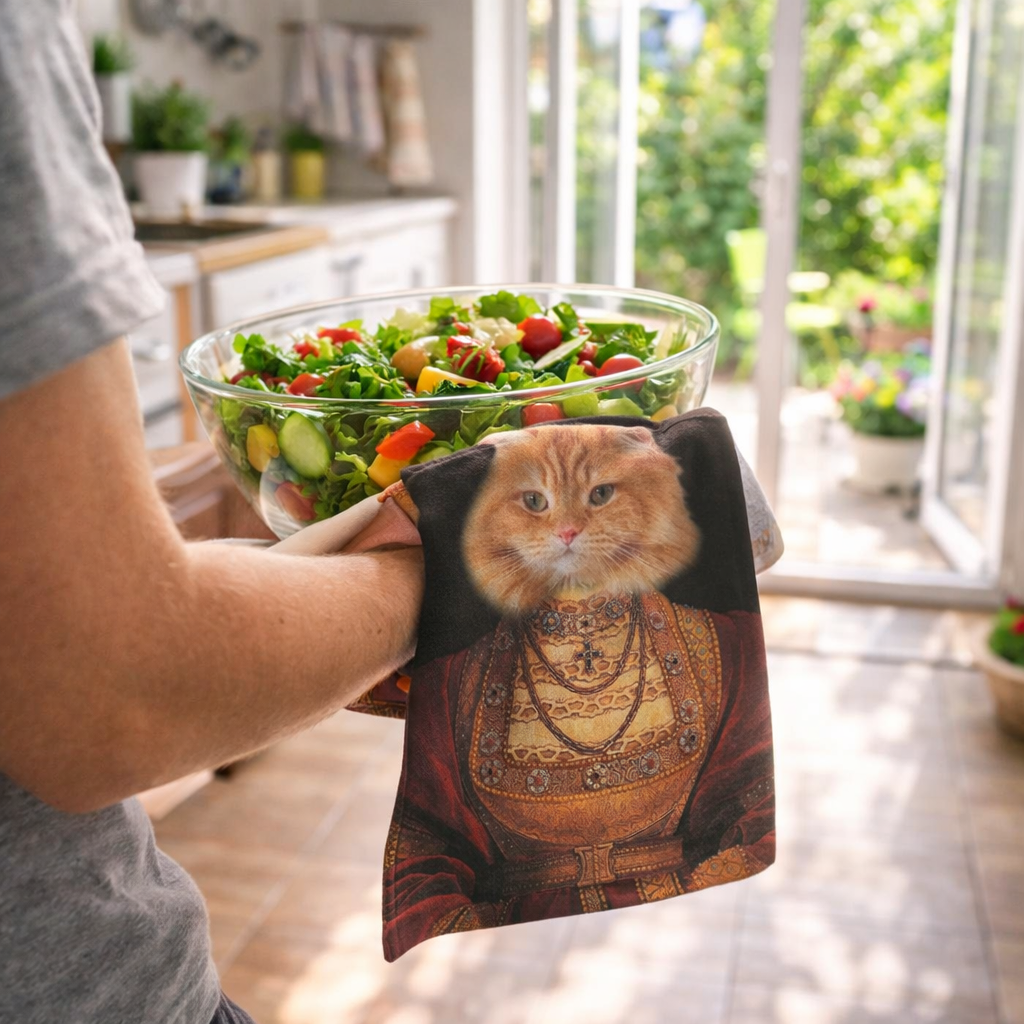 Cat Royal Highness Personalised Tea Towel