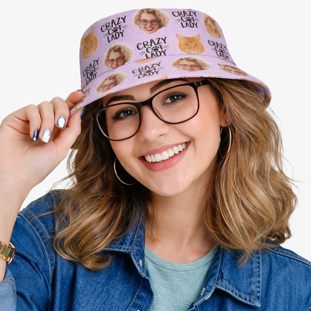 Crazy Cat Lady Custom Bucket Hat