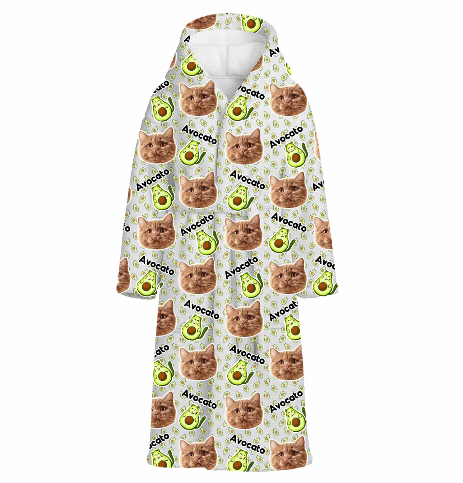 Avocato Cat Faces Personalised Dressing Gown