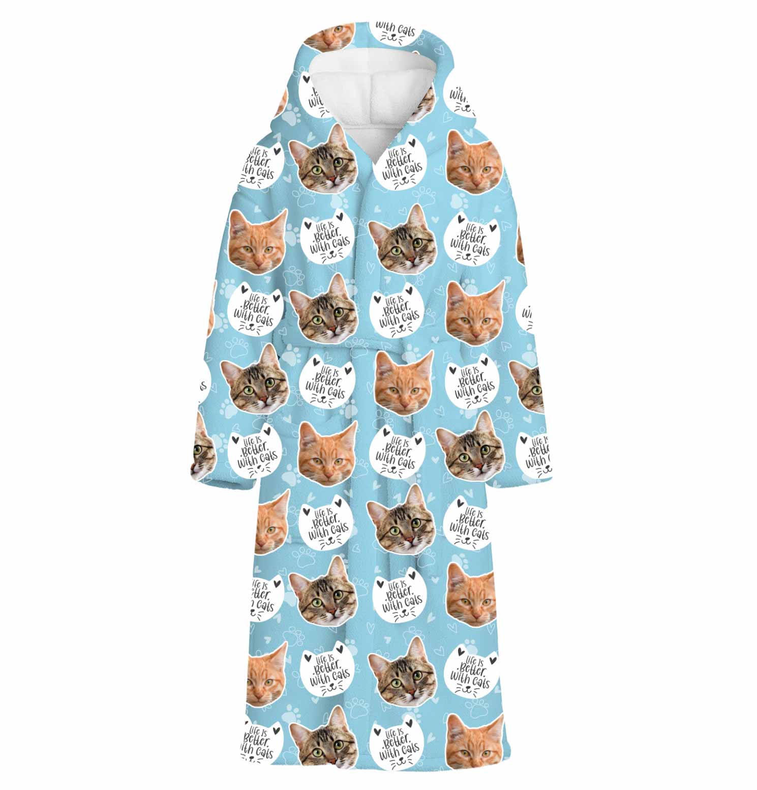 Life Is Better With Cats Personalised Dressing Gown