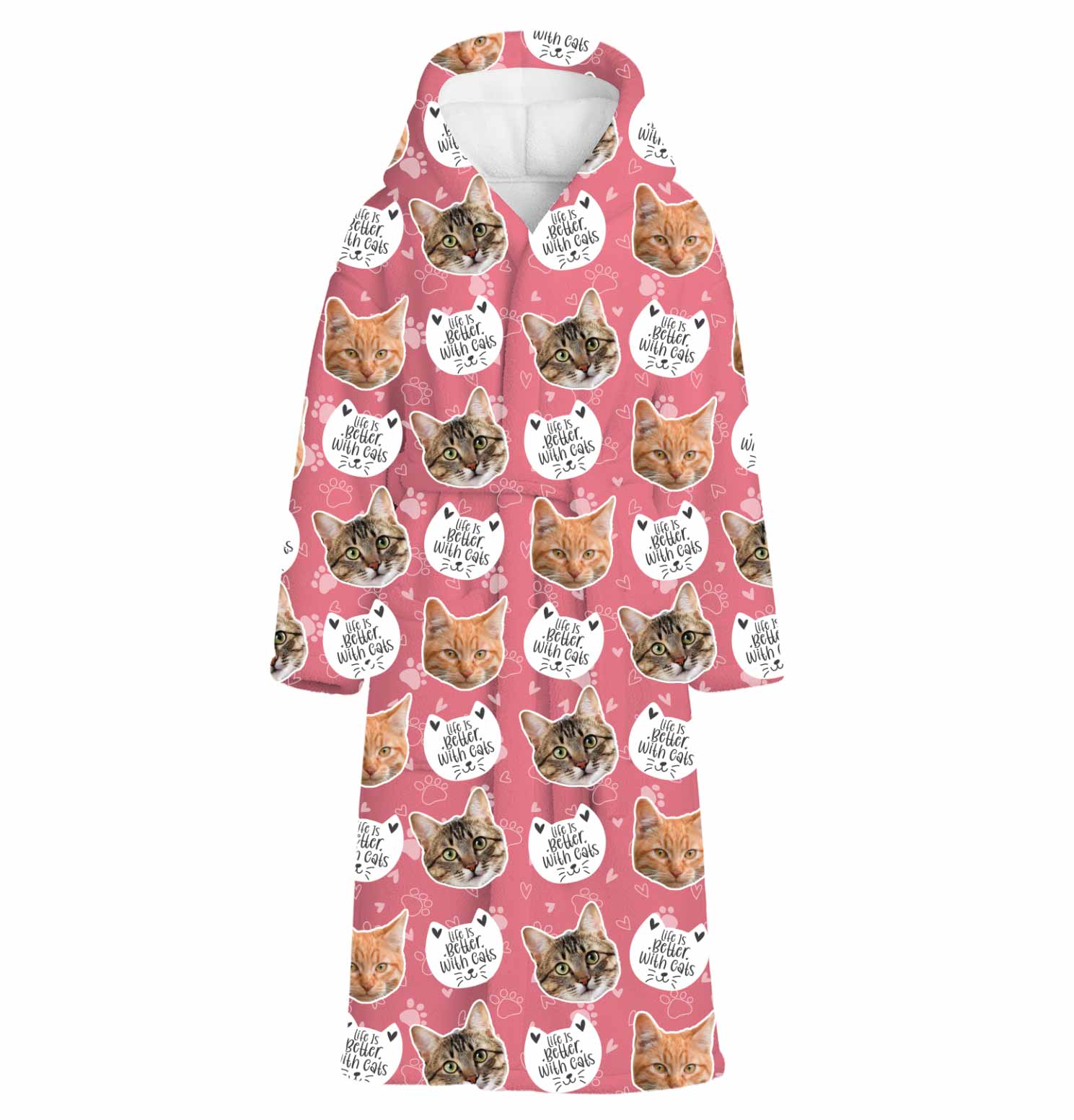 Life Is Better With Cats Personalised Dressing Gown