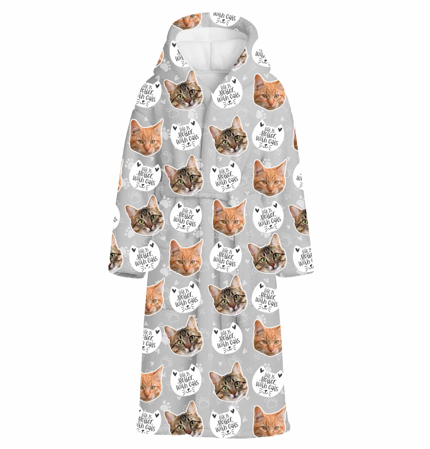 Life Is Better With Cats Personalised Dressing Gown
