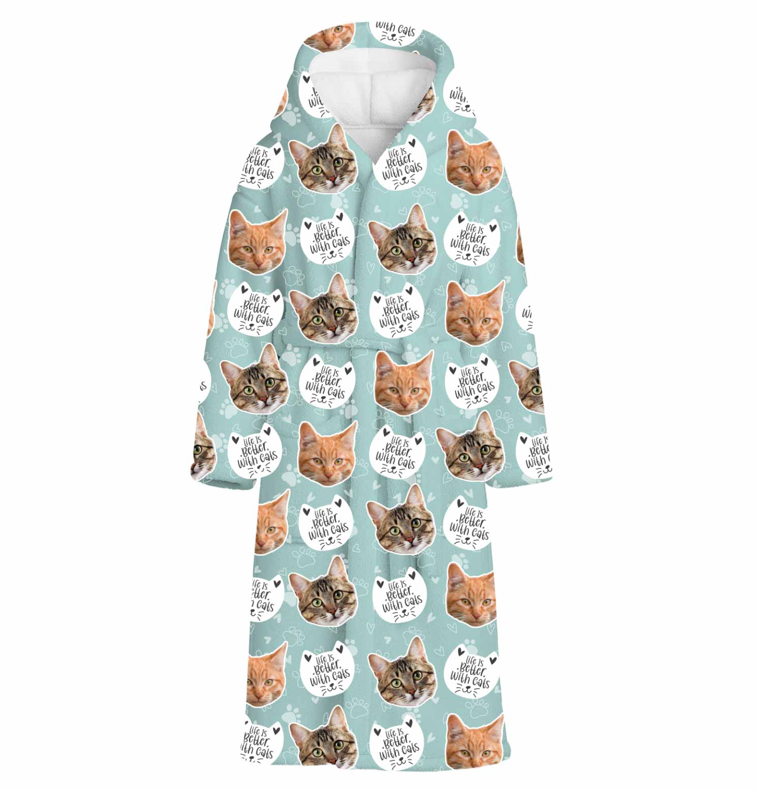 Life Is Better With Cats Personalised Dressing Gown