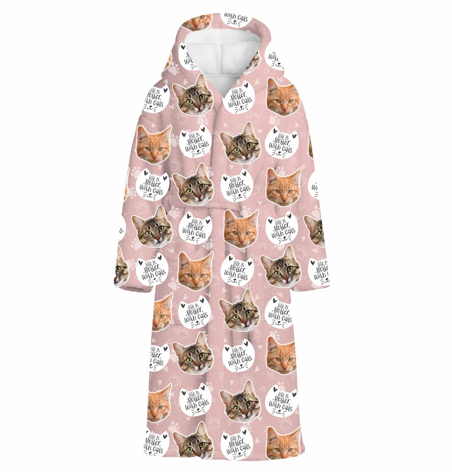 Life Is Better With Cats Personalised Dressing Gown