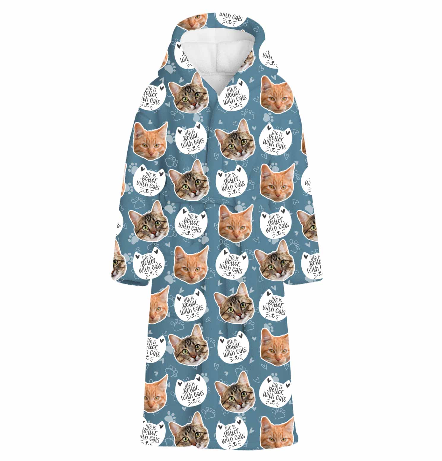 Life Is Better With Cats Personalised Dressing Gown