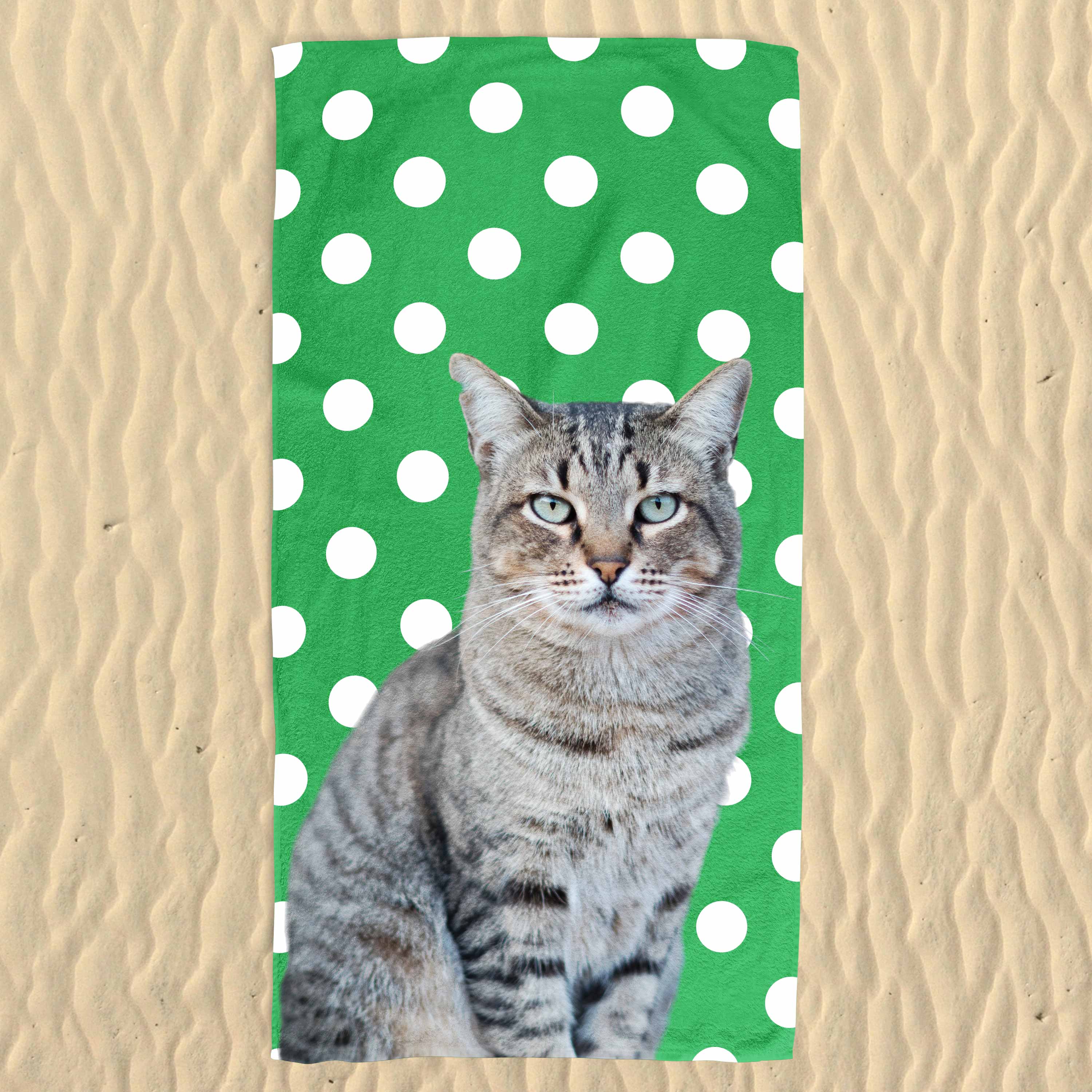 Your Cat Spots Pattern Beach Towel