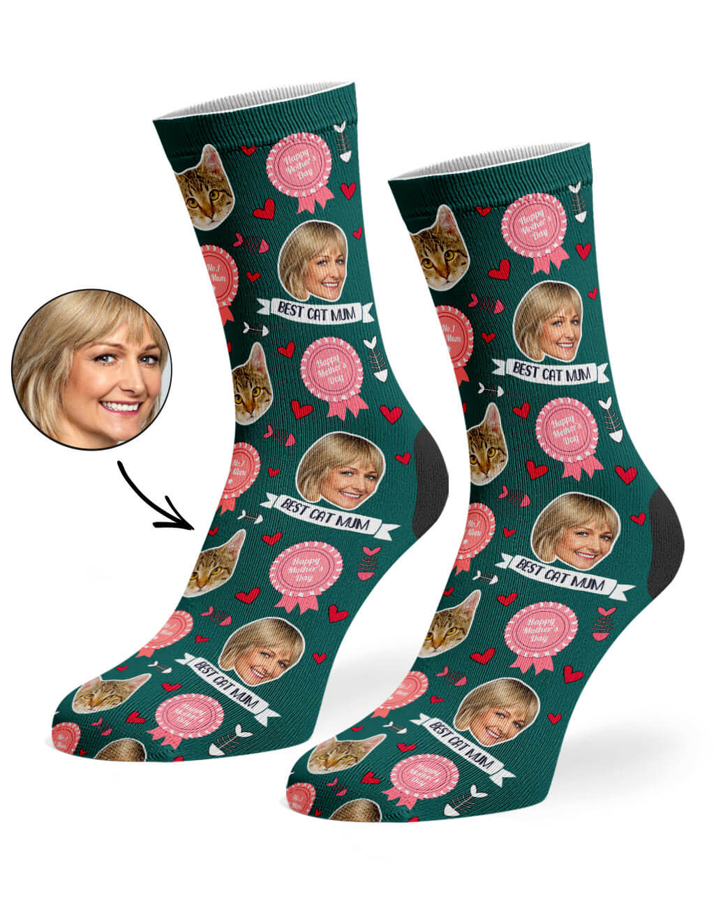 Best Cat Mum Photo Socks