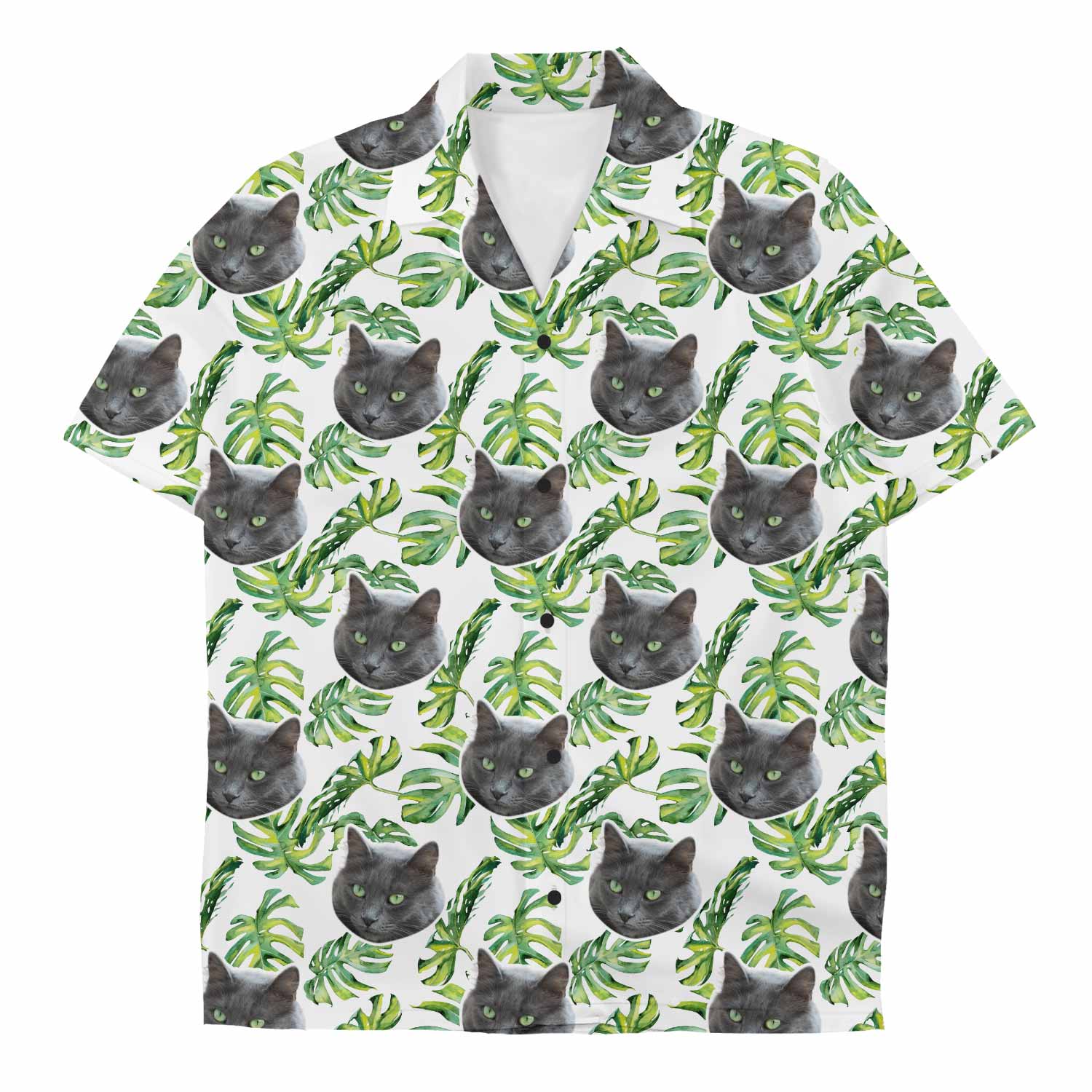 Your Cat Tropical Leaf Custom Hawaiian Shirt
