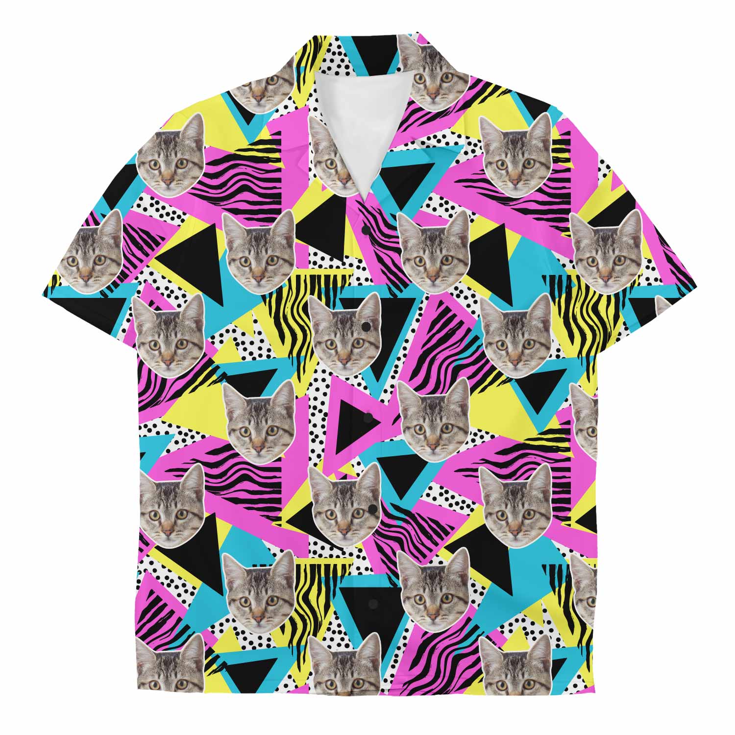Your Cat Retro Triangles Custom Hawaiian Shirt