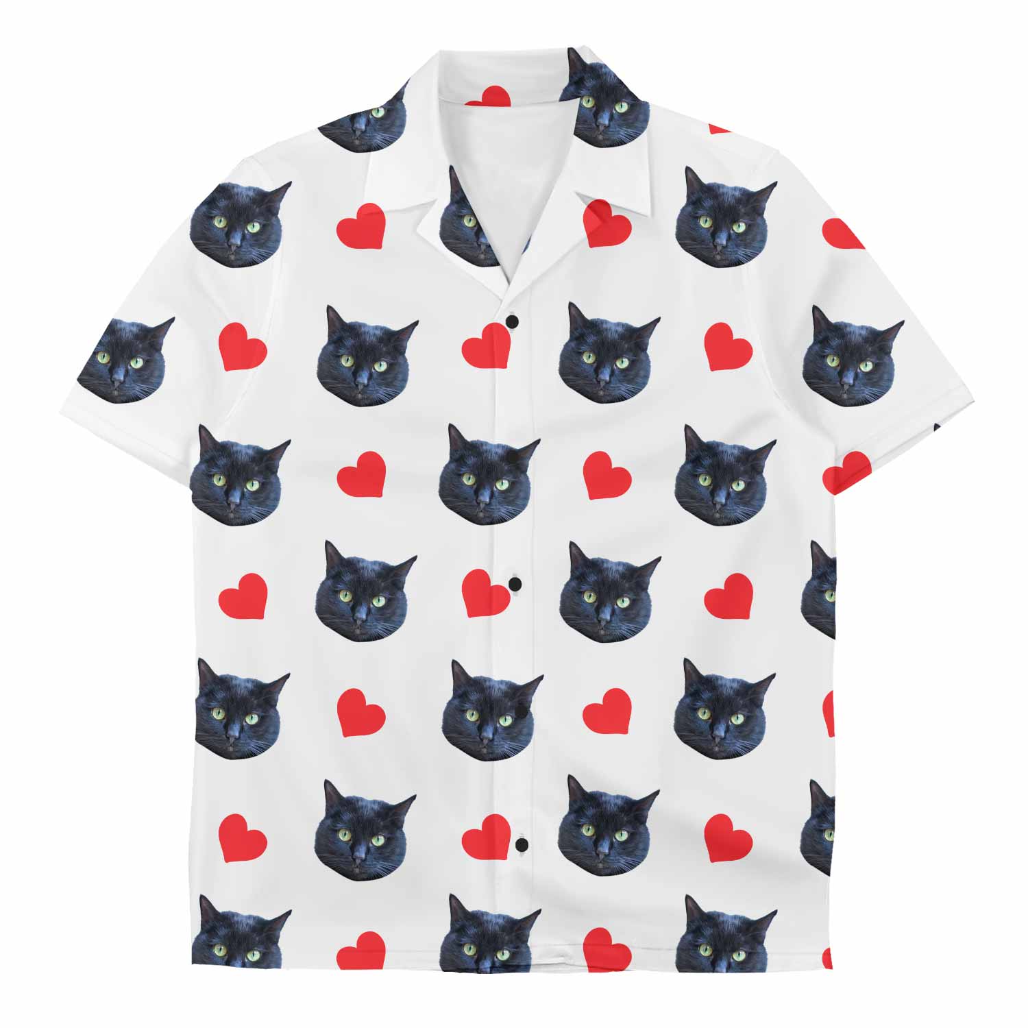Your Cat Red Hearts Custom Hawaiian Shirt