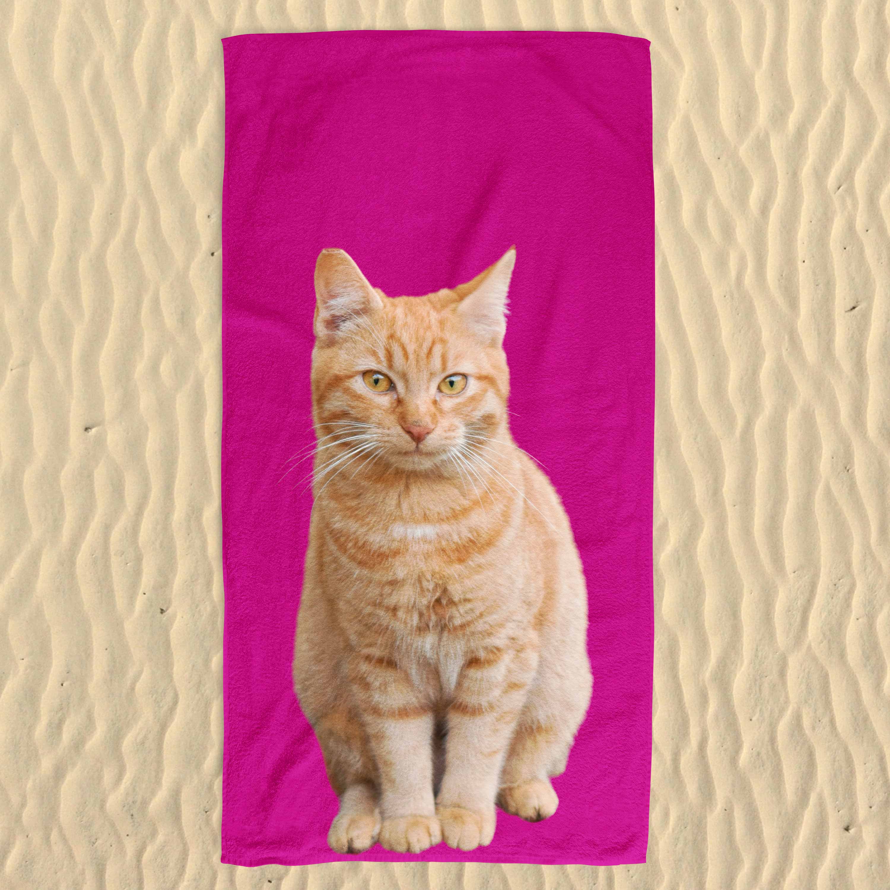 Your Cat Colour Background Beach Towel