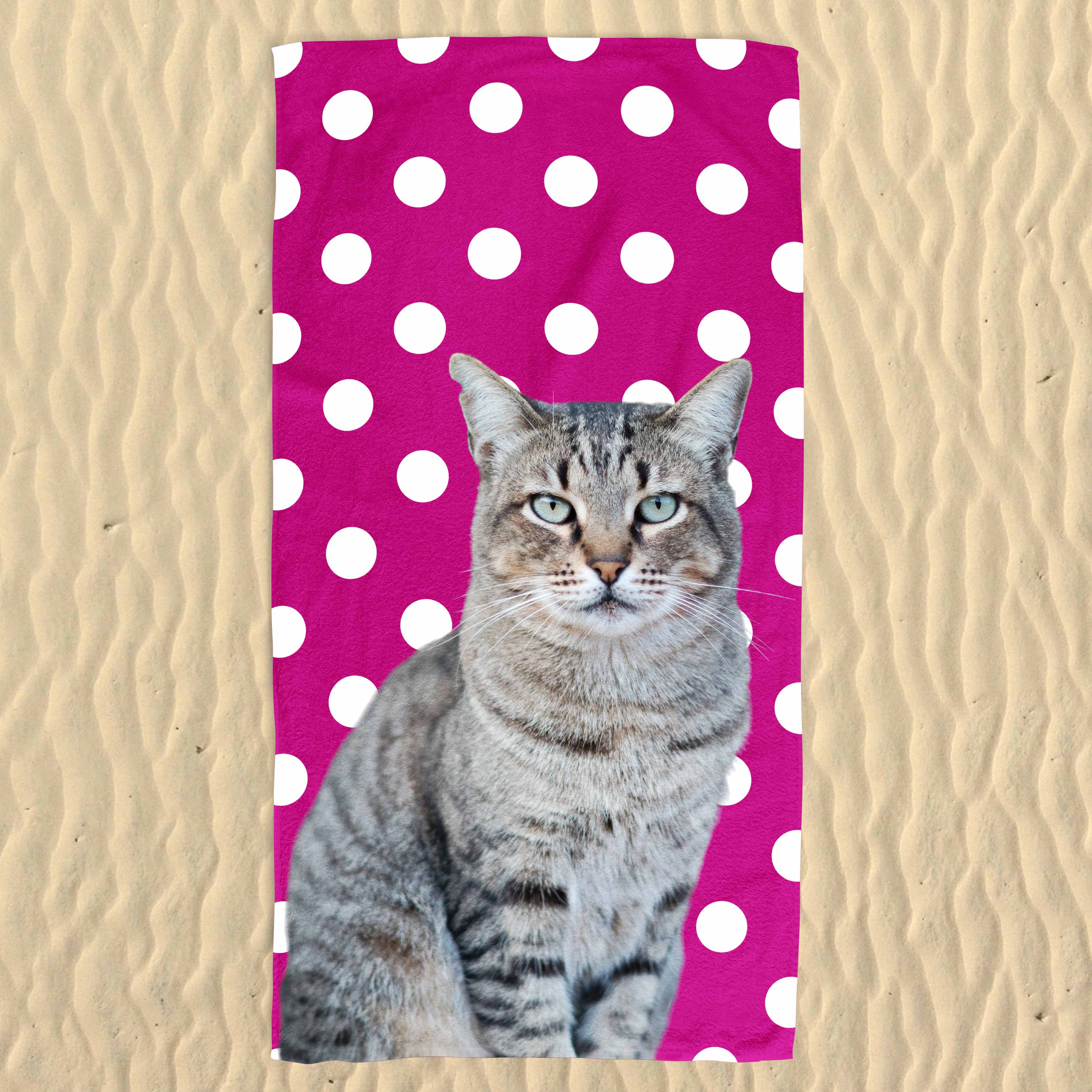 Your Cat Spots Pattern Beach Towel