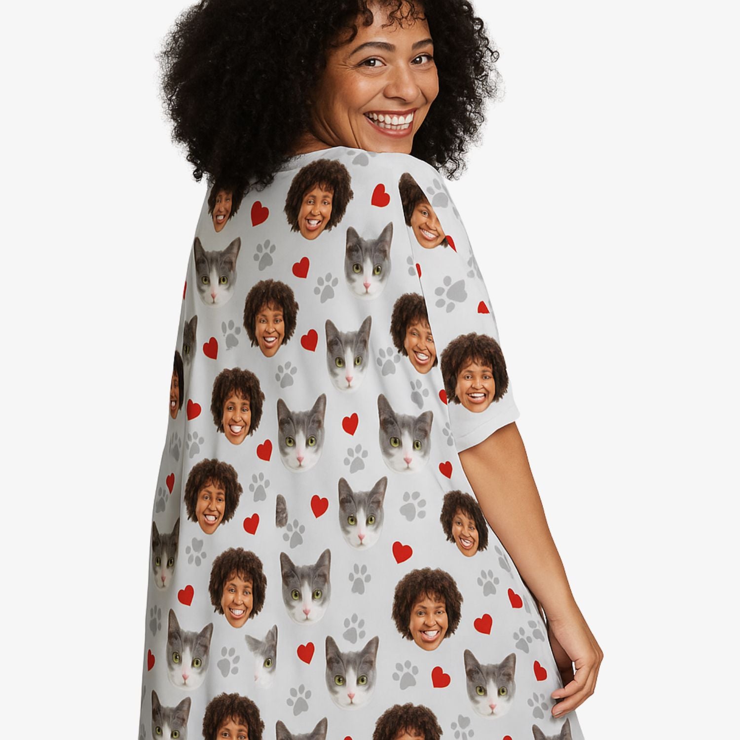 Paws & Hearts Print Custom Sleep Tee