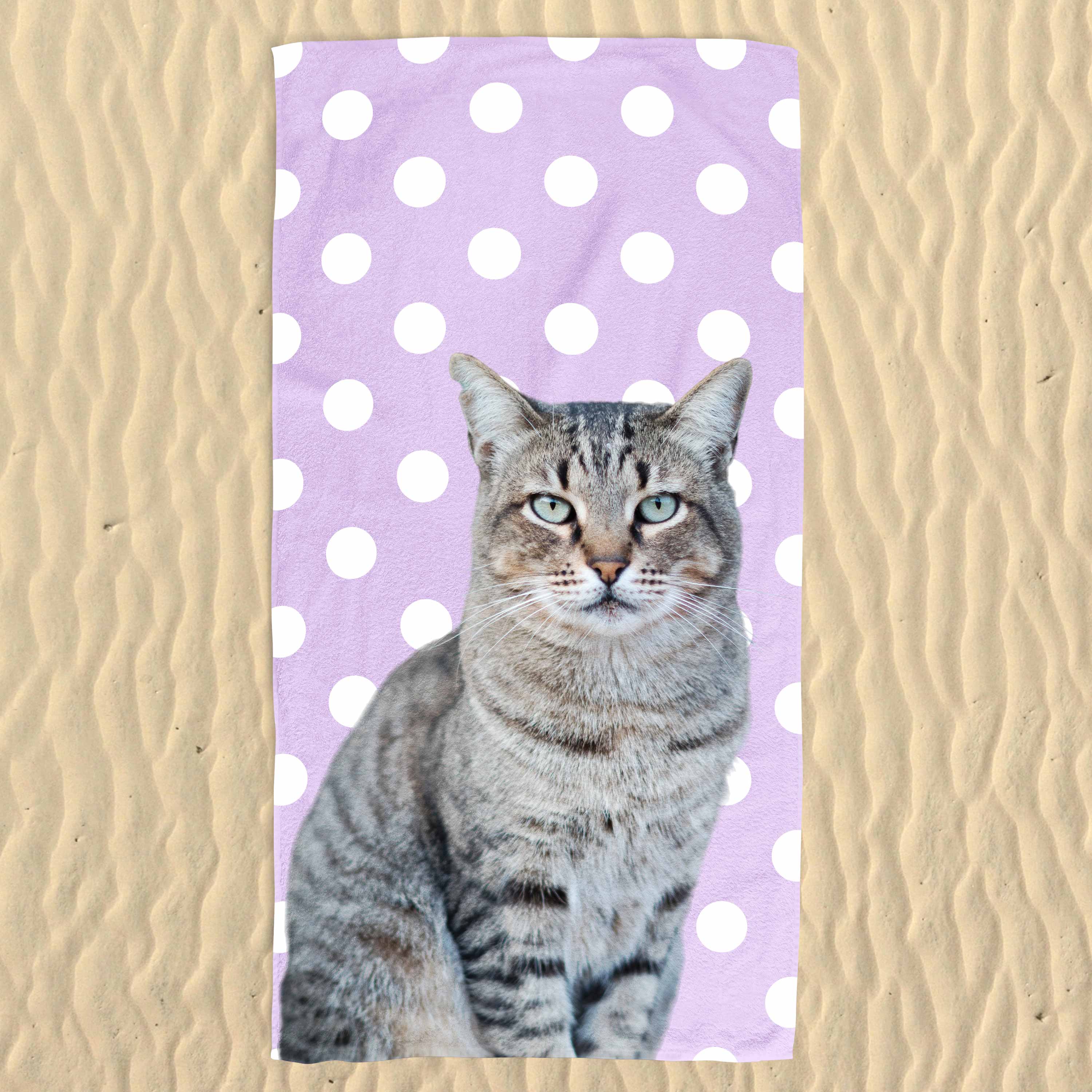 Your Cat Spots Pattern Beach Towel