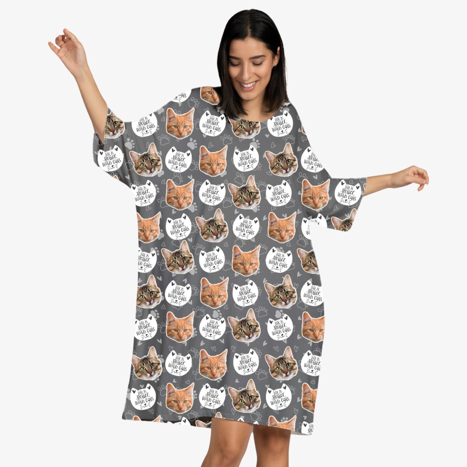 Life Is Better With Cats Custom Sleep Tee