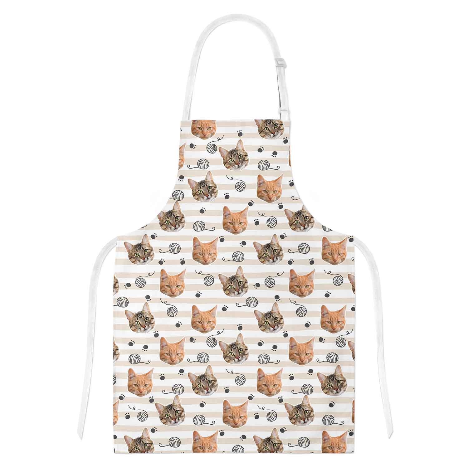 Yarn & Cat Paw Prints Personalised Apron