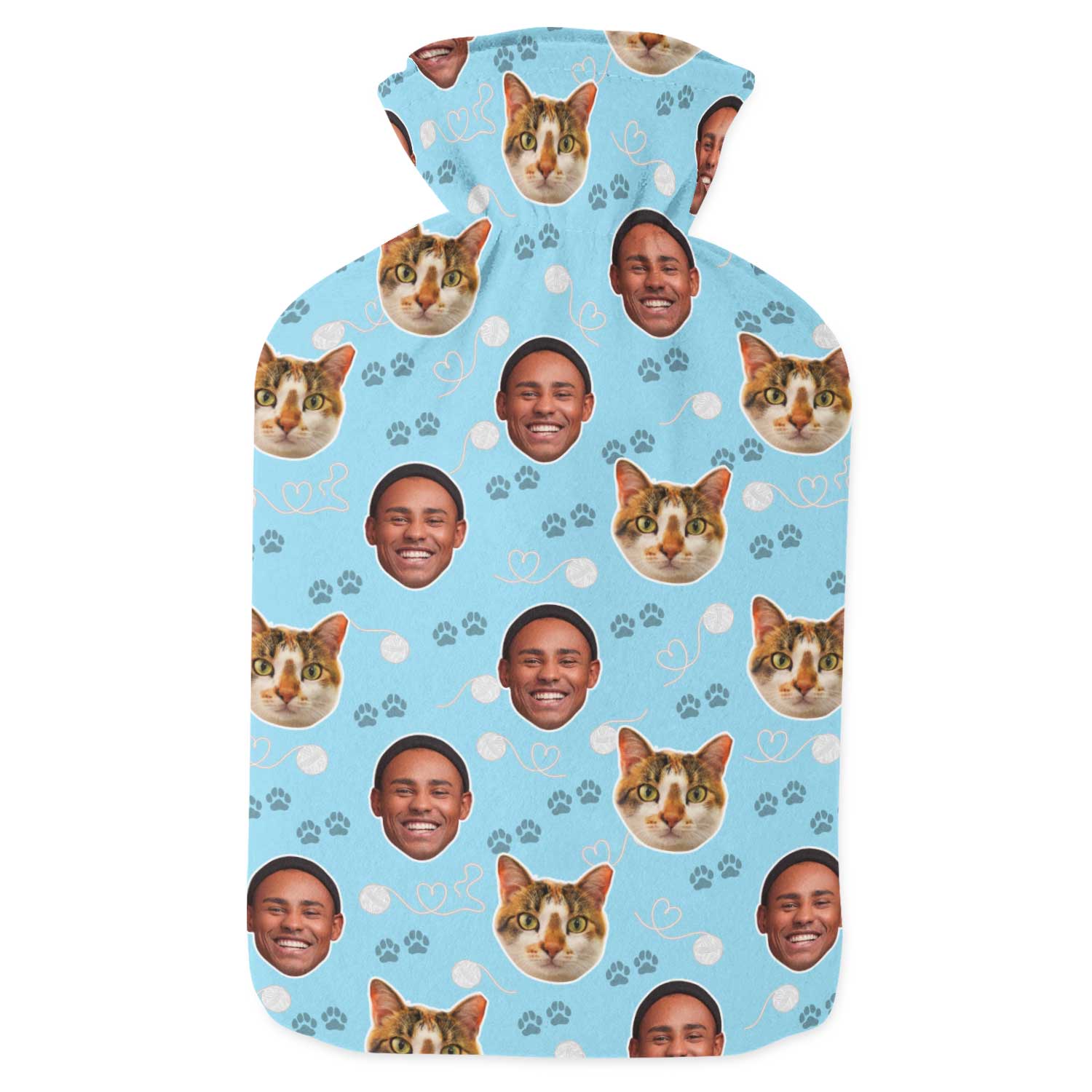 Cat & Owner Personalised Hot Water Bottle