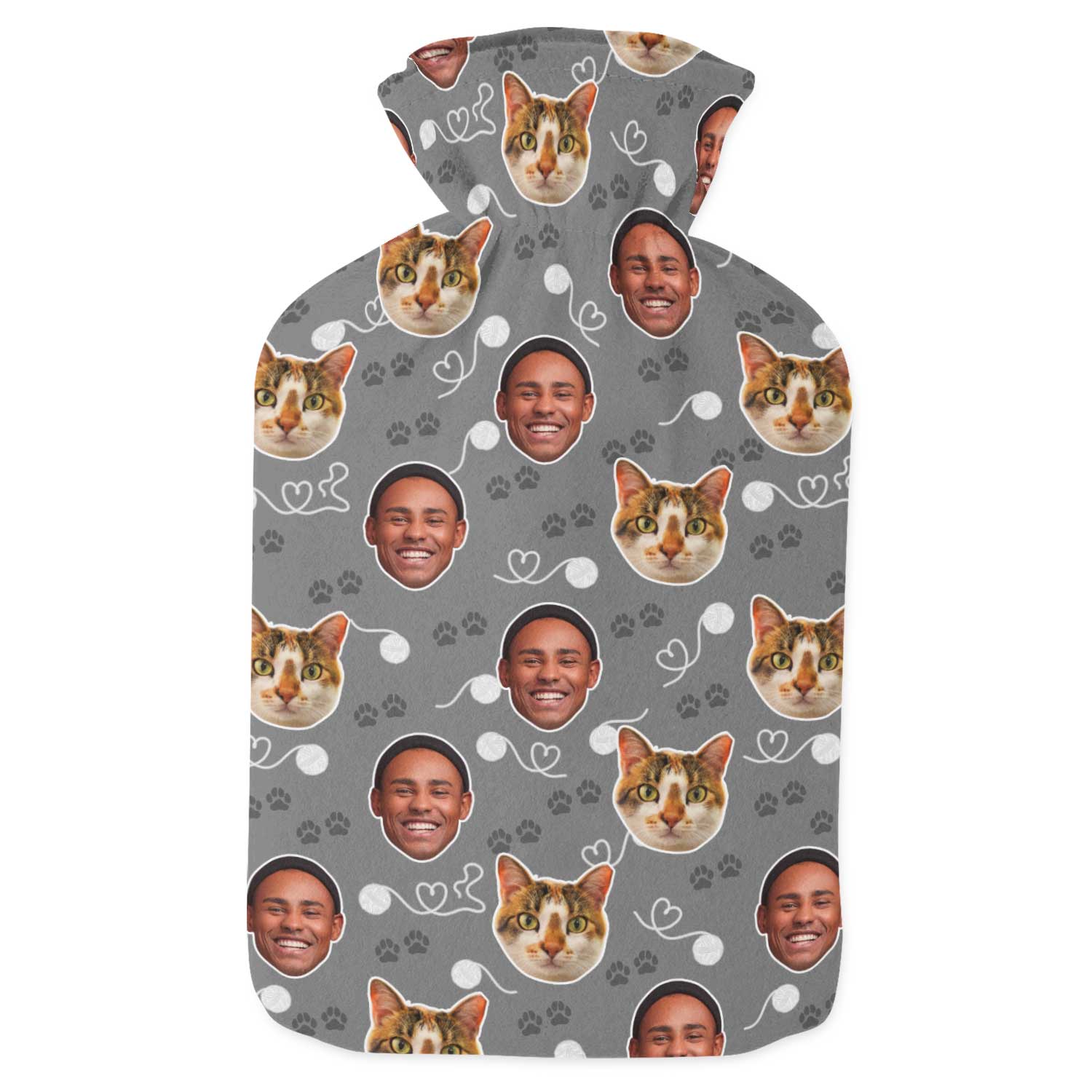 Cat & Owner Personalised Hot Water Bottle