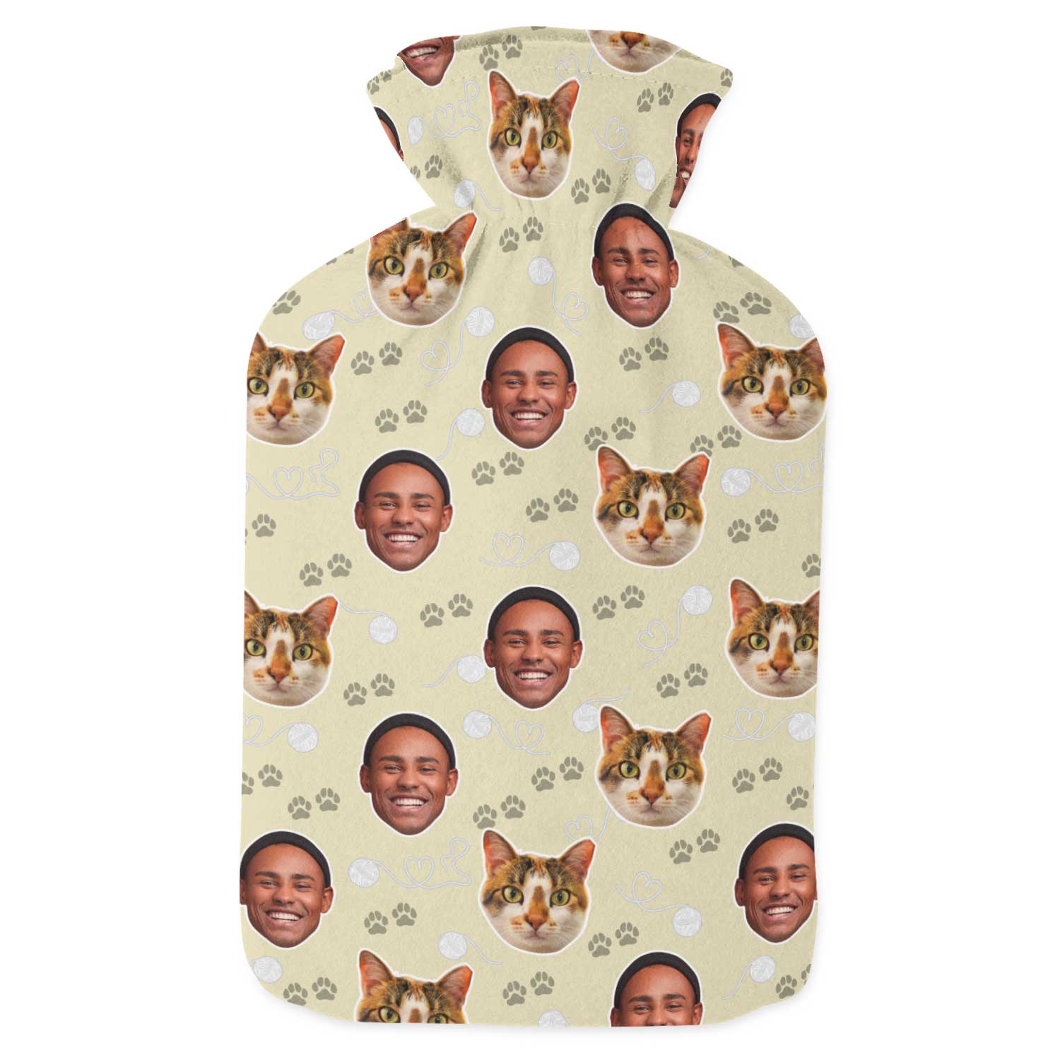 Cat & Owner Personalised Hot Water Bottle