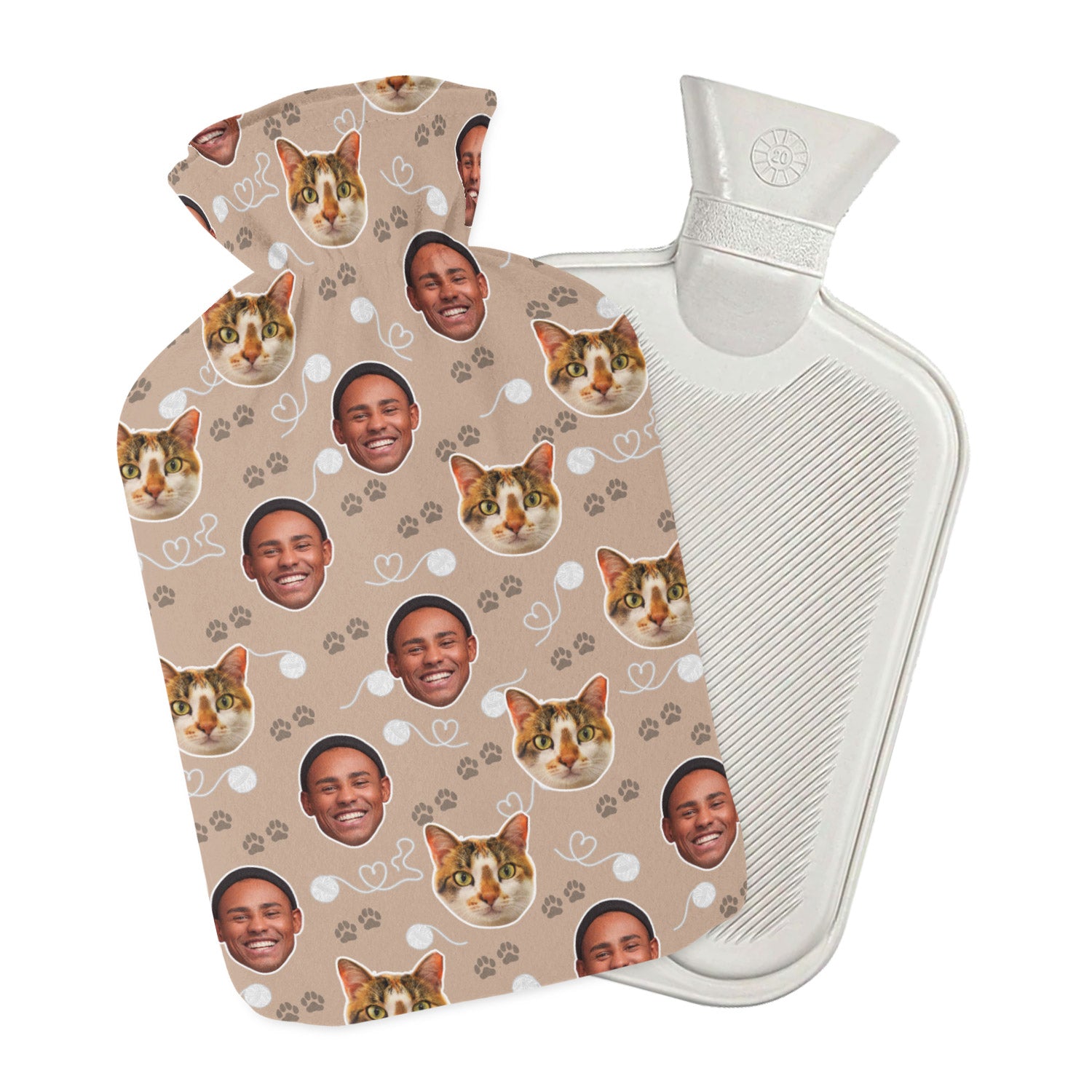 Cat & Owner Personalised Hot Water Bottle