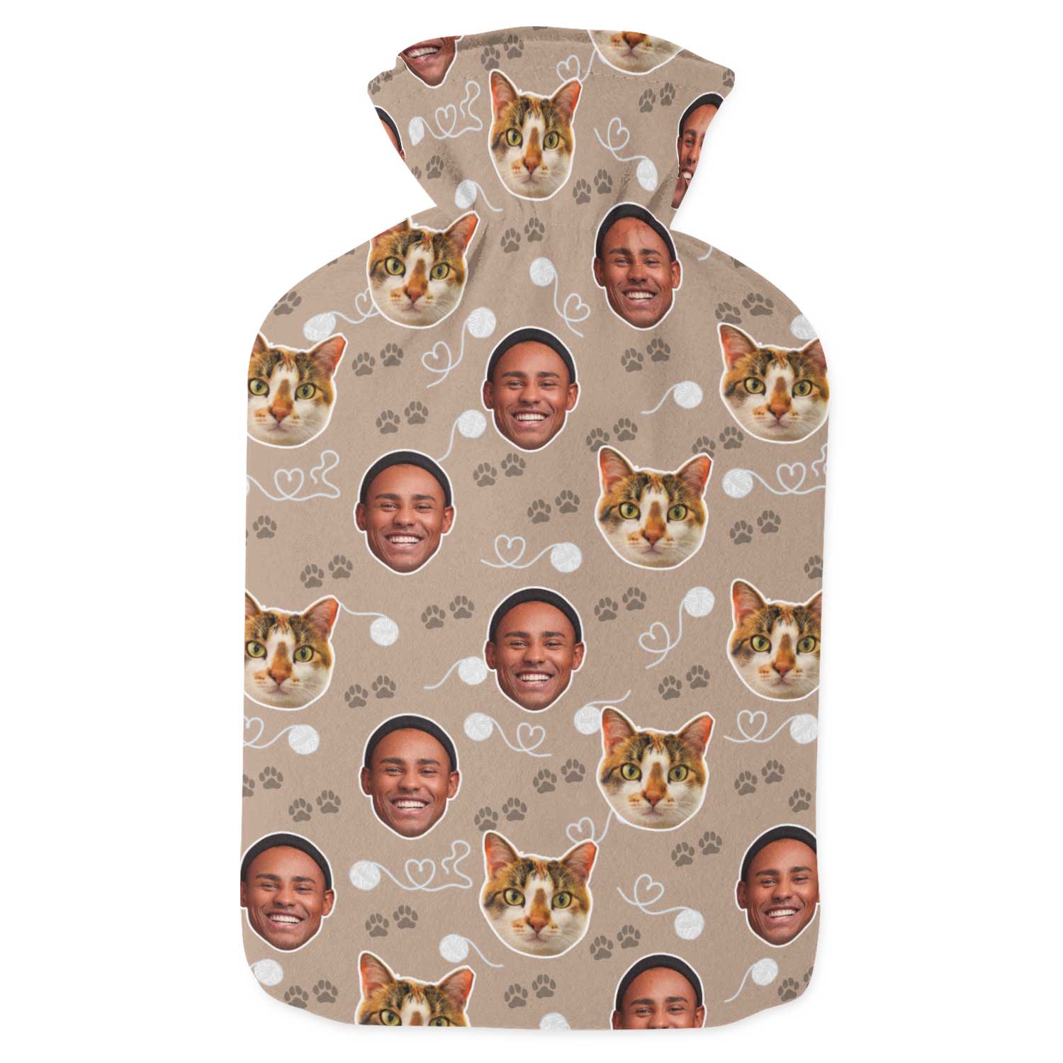 Cat & Owner Personalised Hot Water Bottle