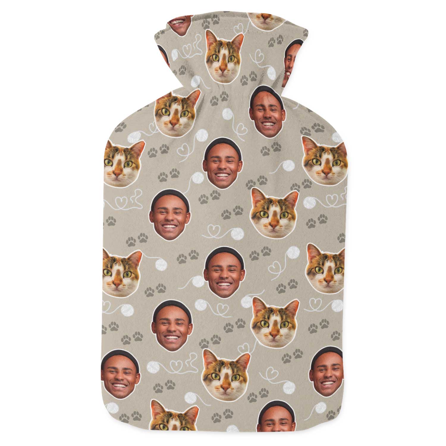Cat & Owner Personalised Hot Water Bottle